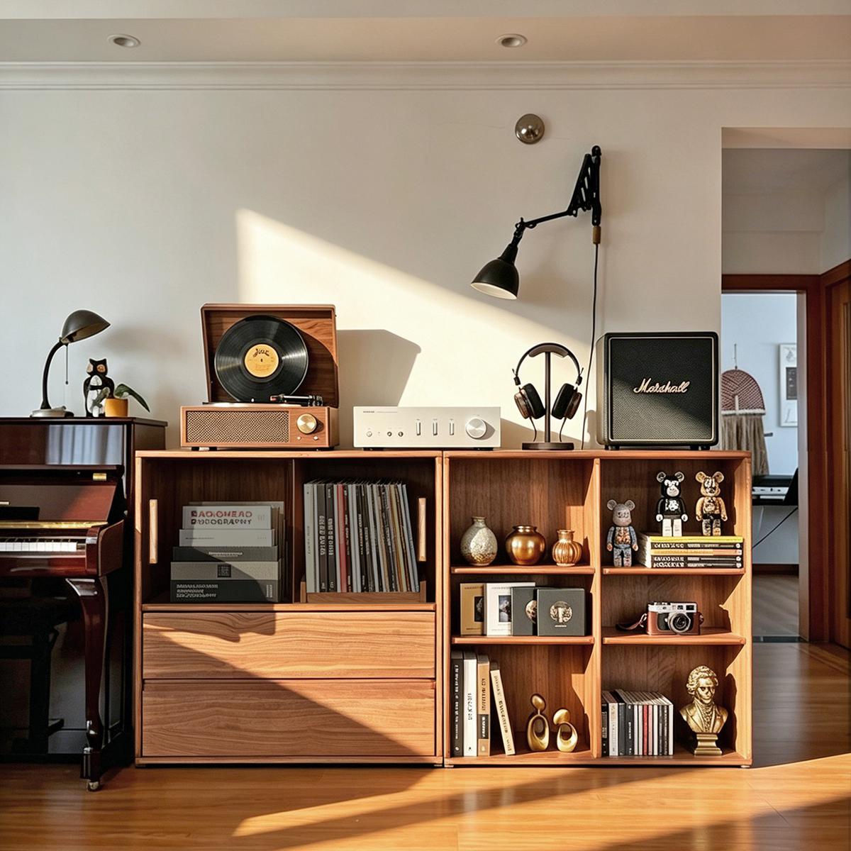 What Are the Gold Size and Load-Bearing Standards for a Vinyl Record Storage Cabinet?