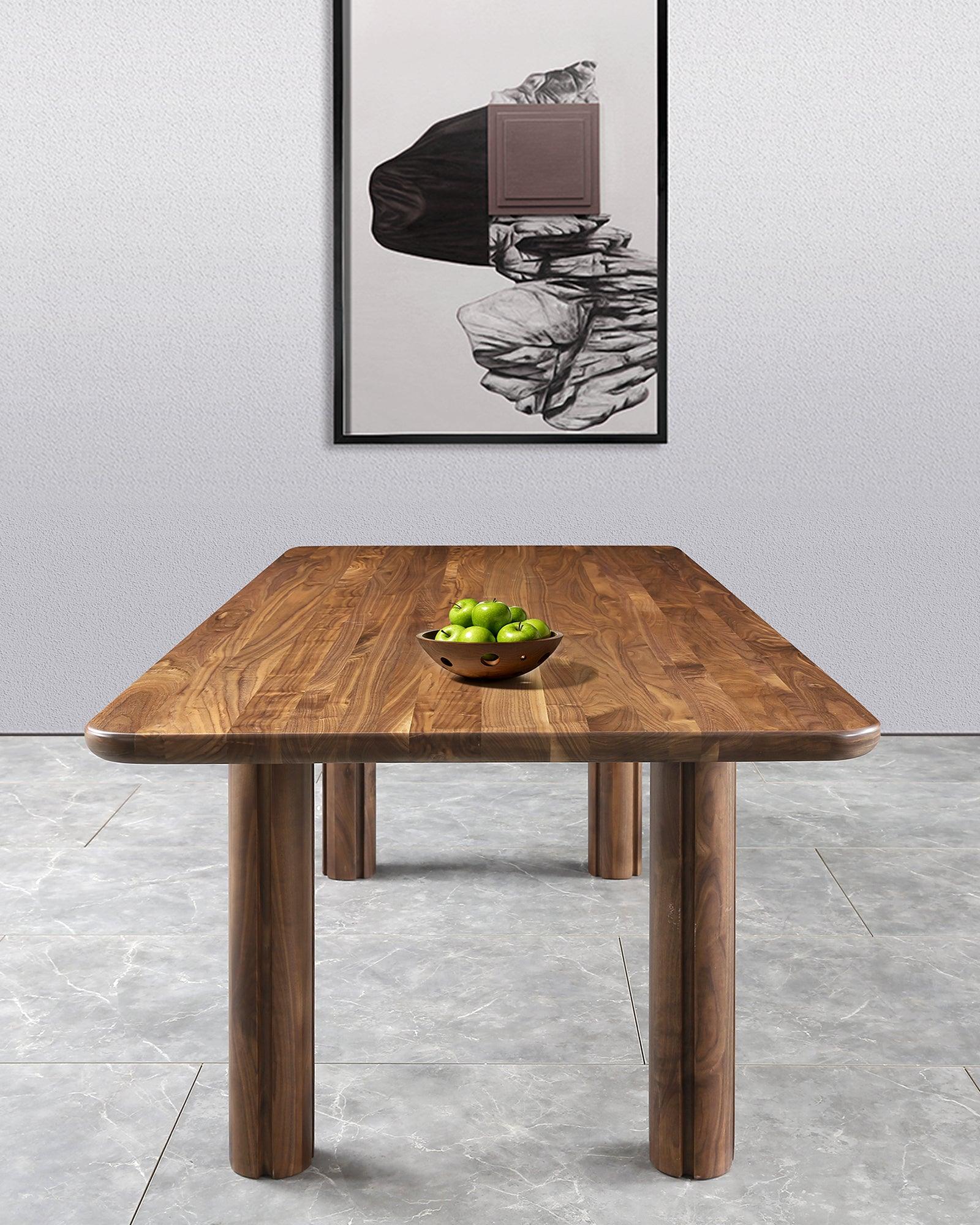 Branton Walnut Solid Wood Dining Table - at KUMO HOME