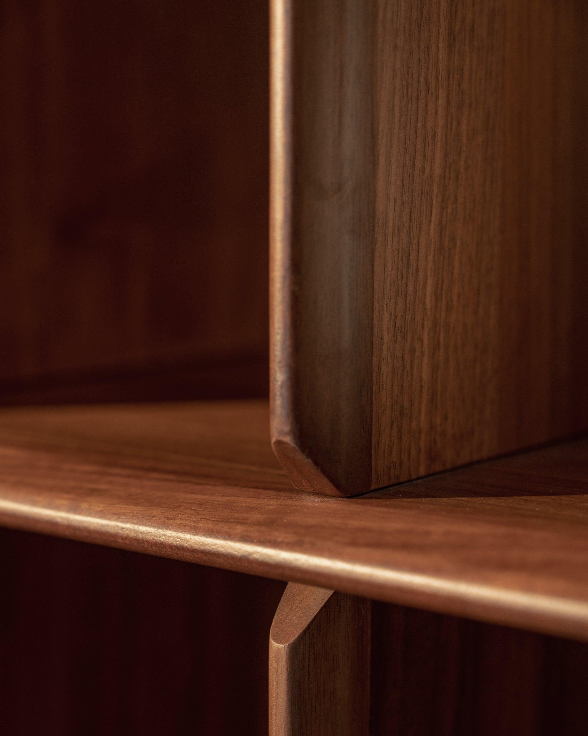 Plato Hallway Bookcase with 6 Open Shelves | Walnut Room Divider | | KUMO HOME