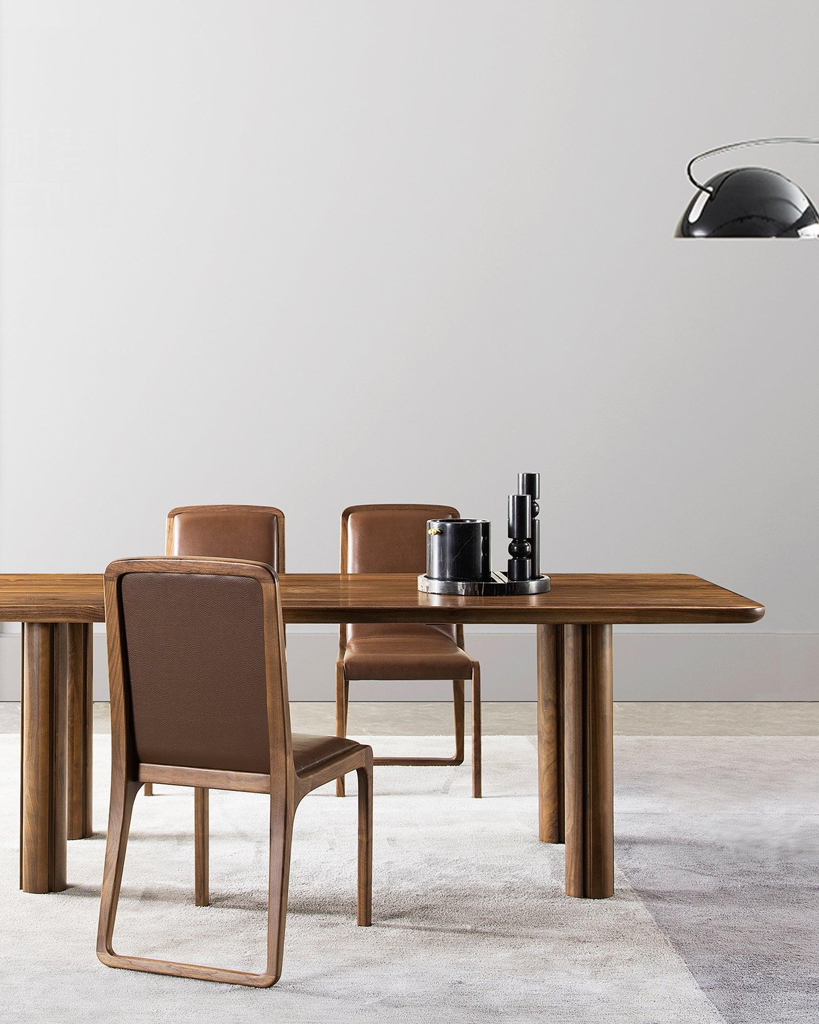 Branton Walnut Solid Wood Dining Table - at KUMO HOME