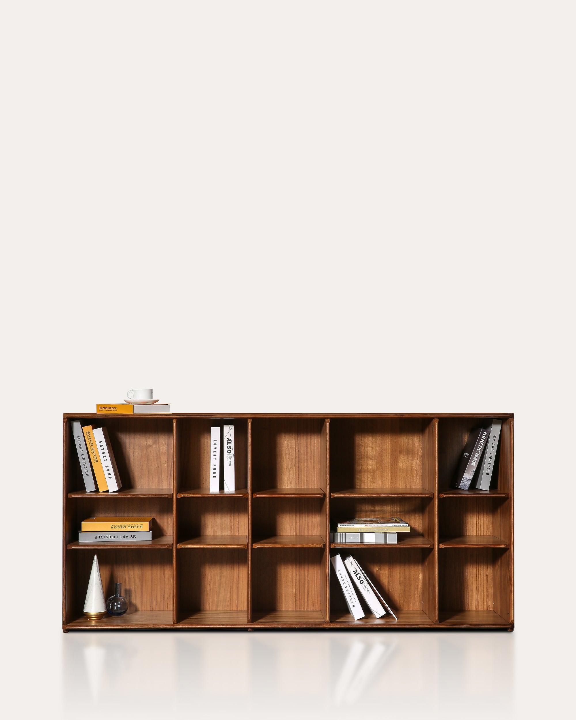 Plato Solid Wood Bookcase | Sideboard - 67" Medium at KUMO HOME