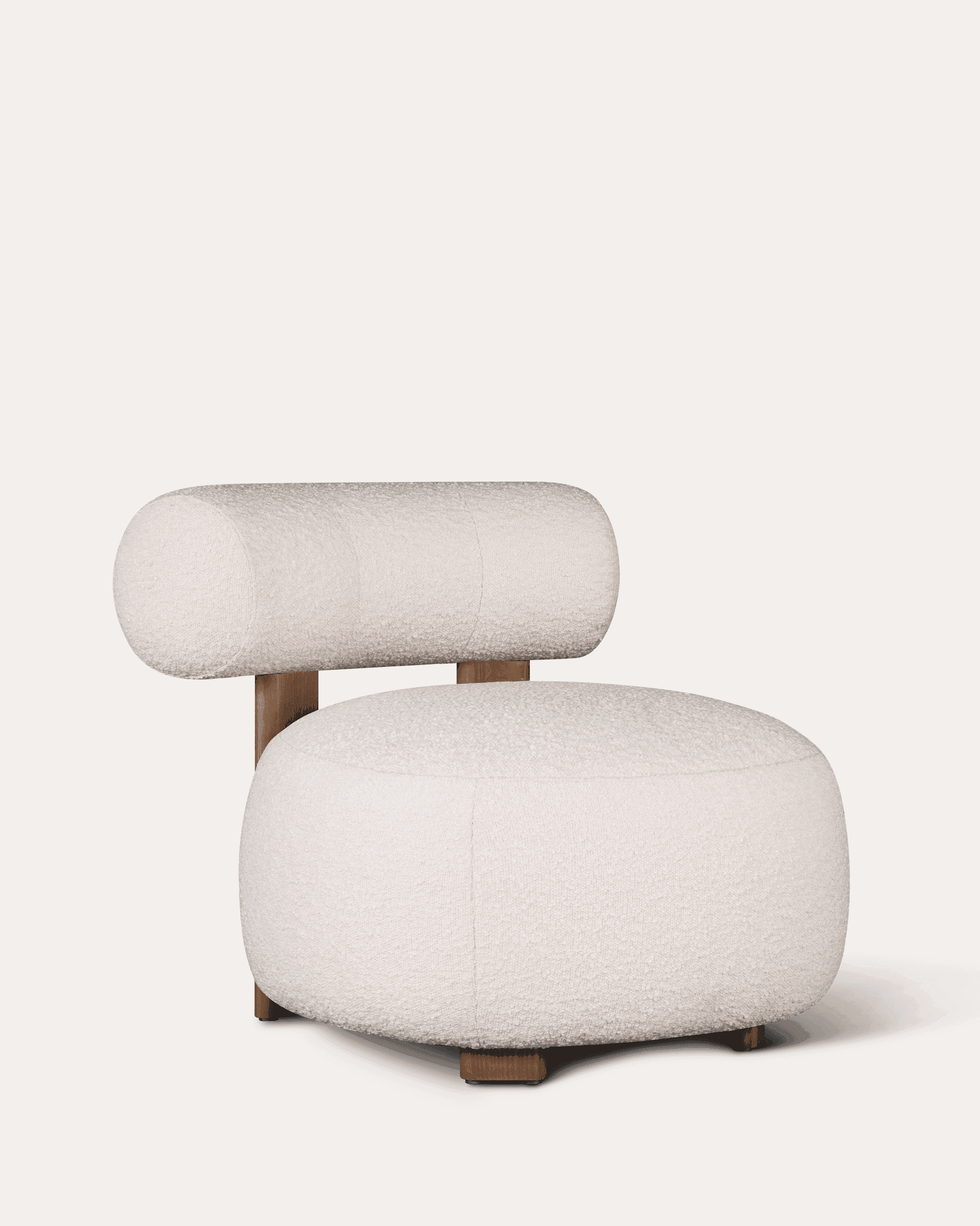 Creamy Kumo Boucle Chair With Ottoman - at KUMO HOME