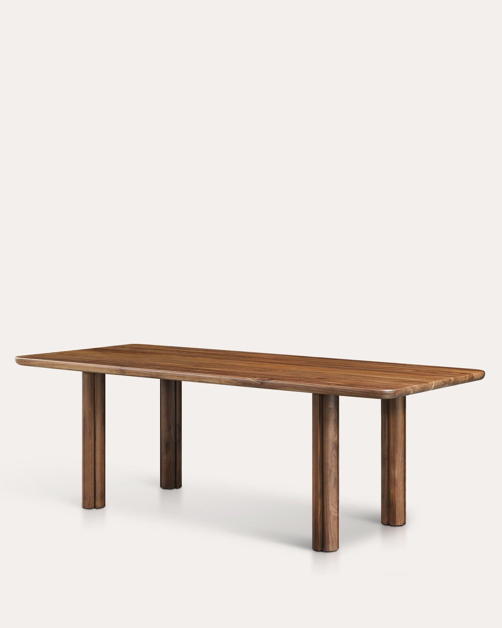 Branton Walnut Solid Wood Dining Table - at KUMO HOME