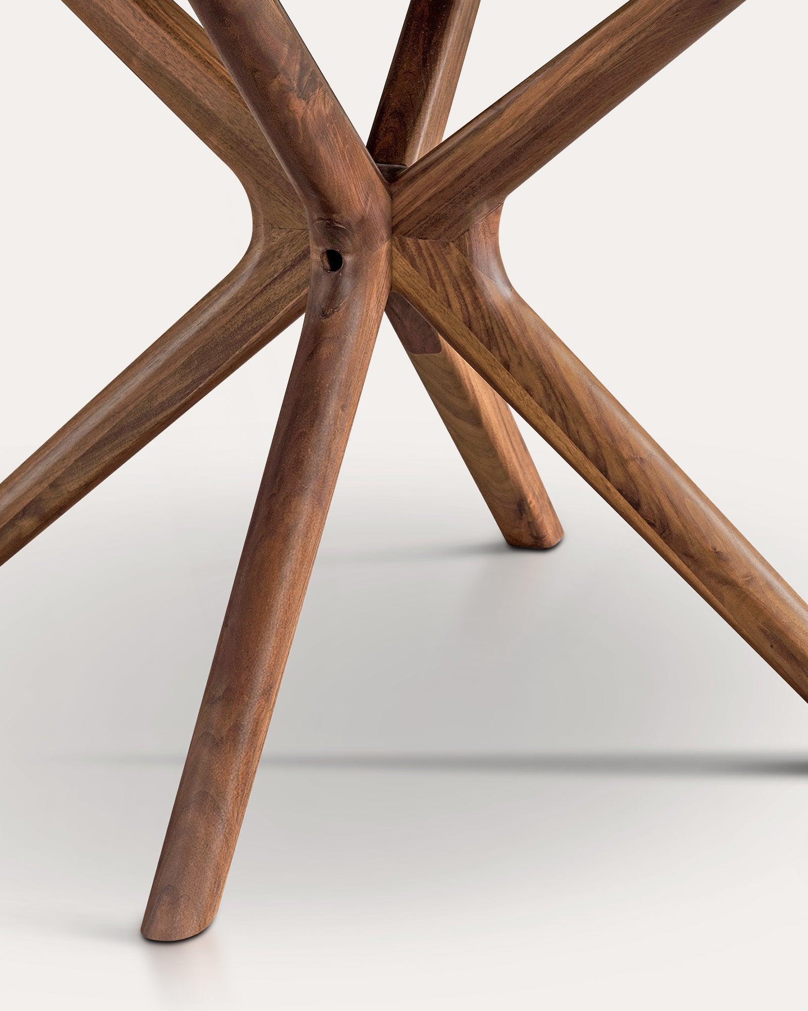 Walnut Round Dining Table And Chair Set - at KUMO HOME