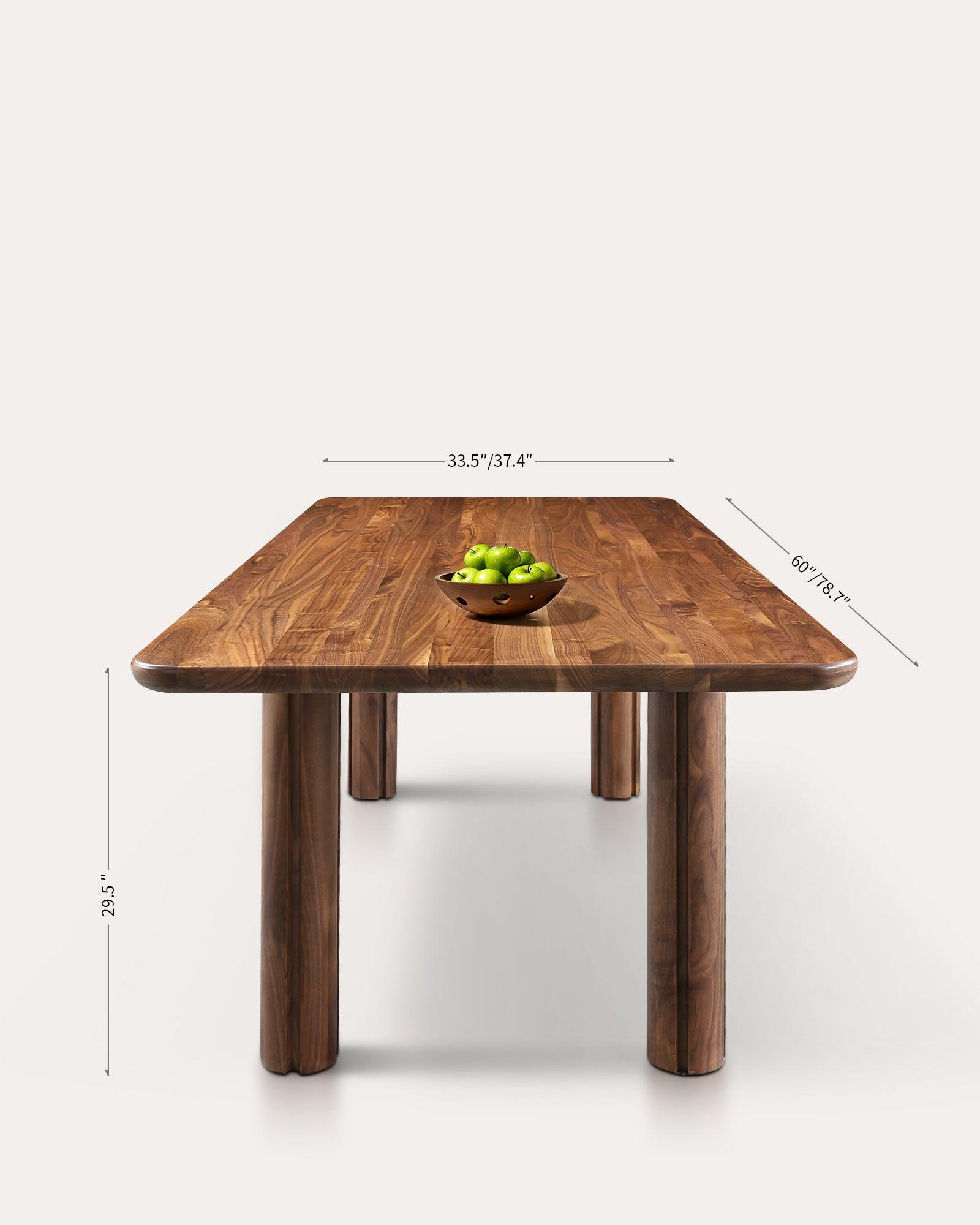 Branton Walnut Solid Wood Dining Table - at KUMO HOME