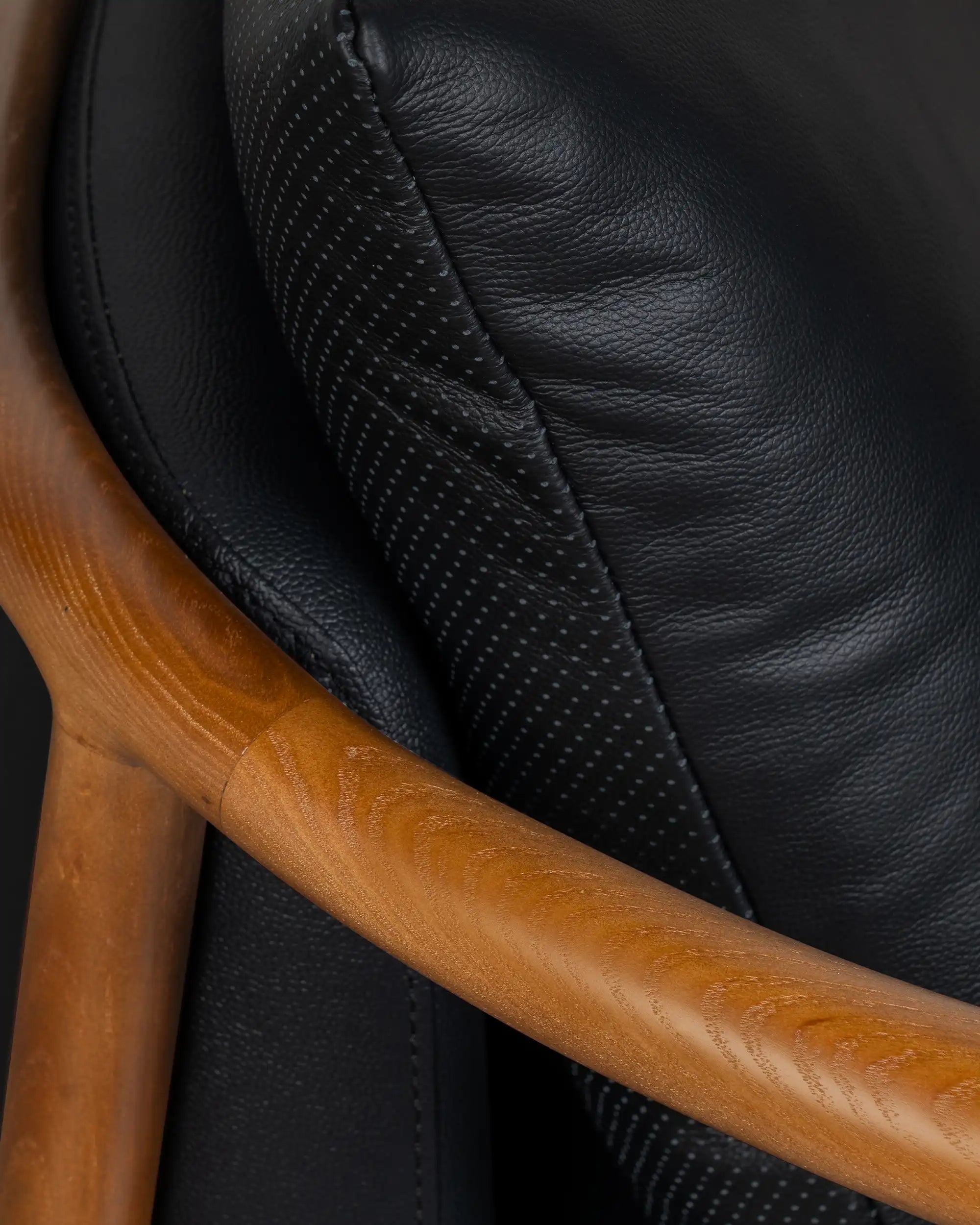 Arlo Walnut Leather Lounge Chair