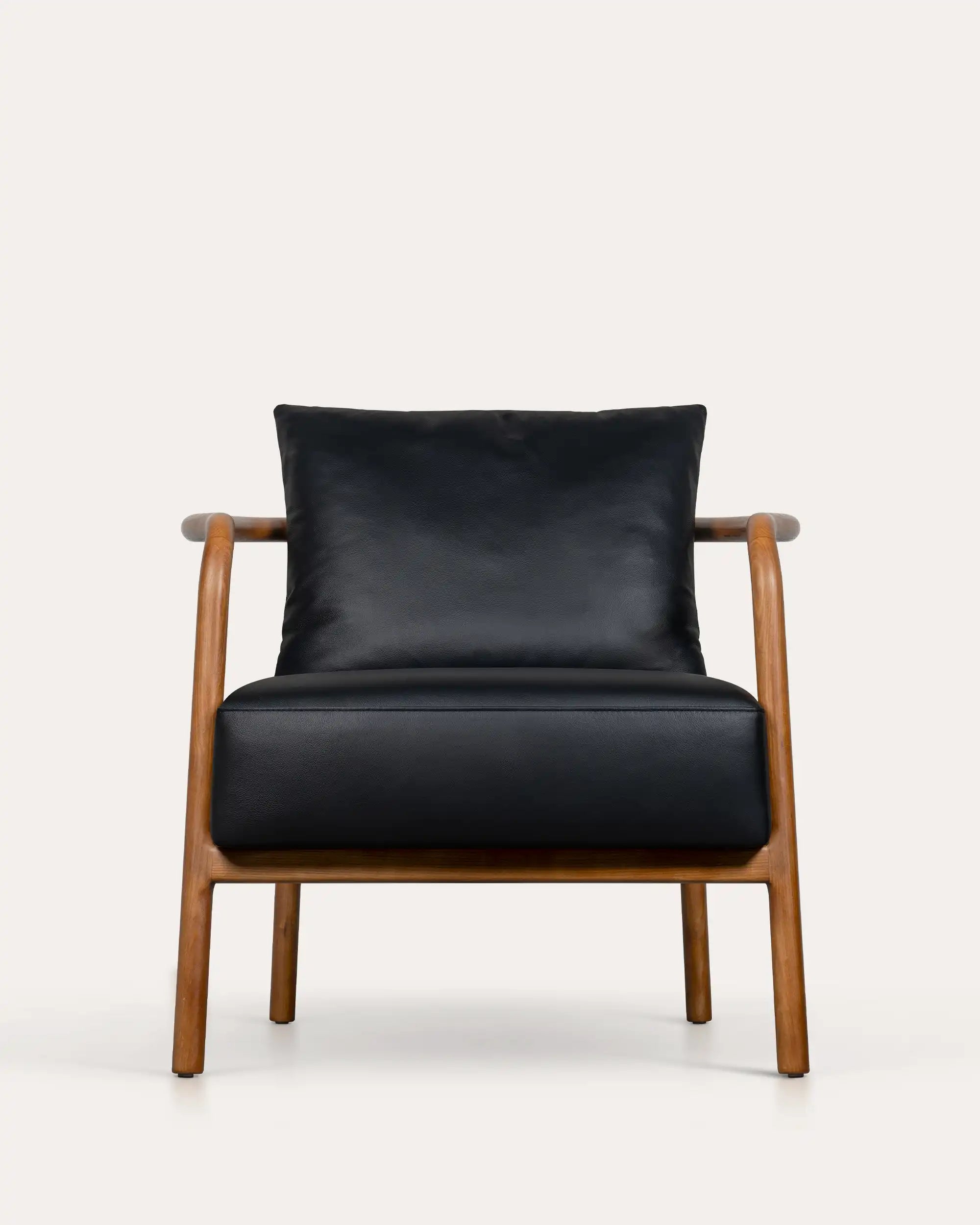 Arlo Walnut Leather Lounge Chair
