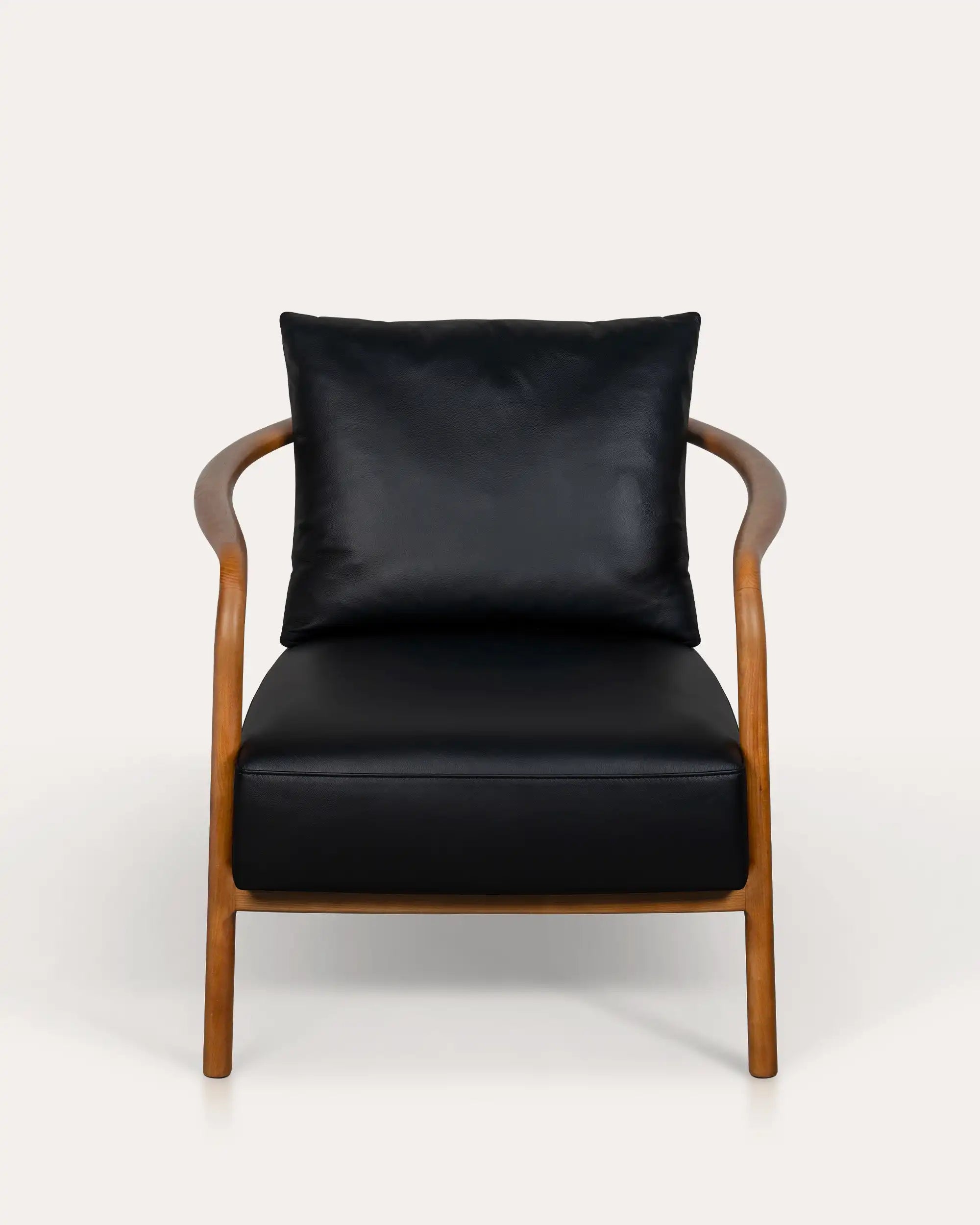 Arlo Walnut Leather Lounge Chair