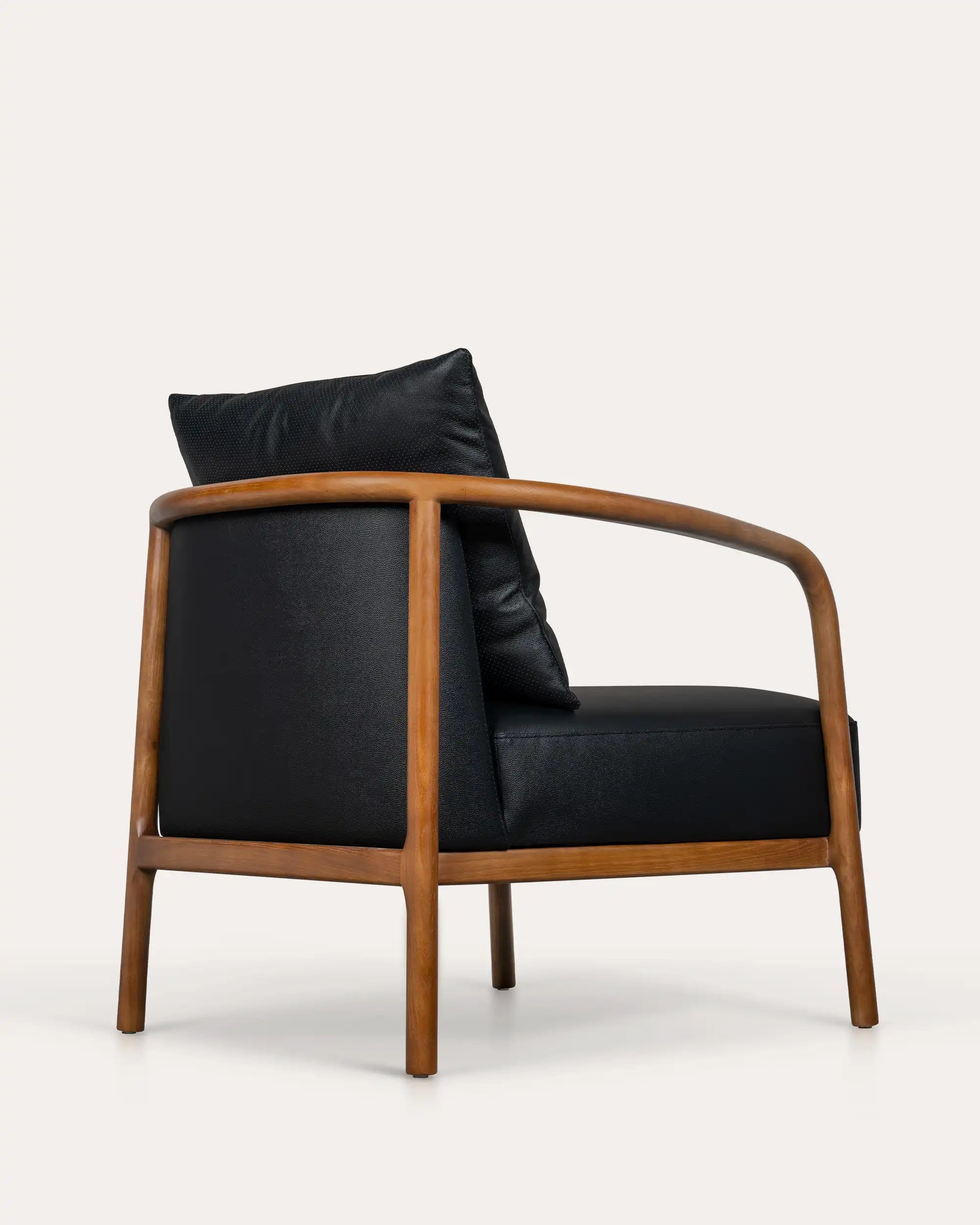 Arlo Walnut Leather Lounge Chair