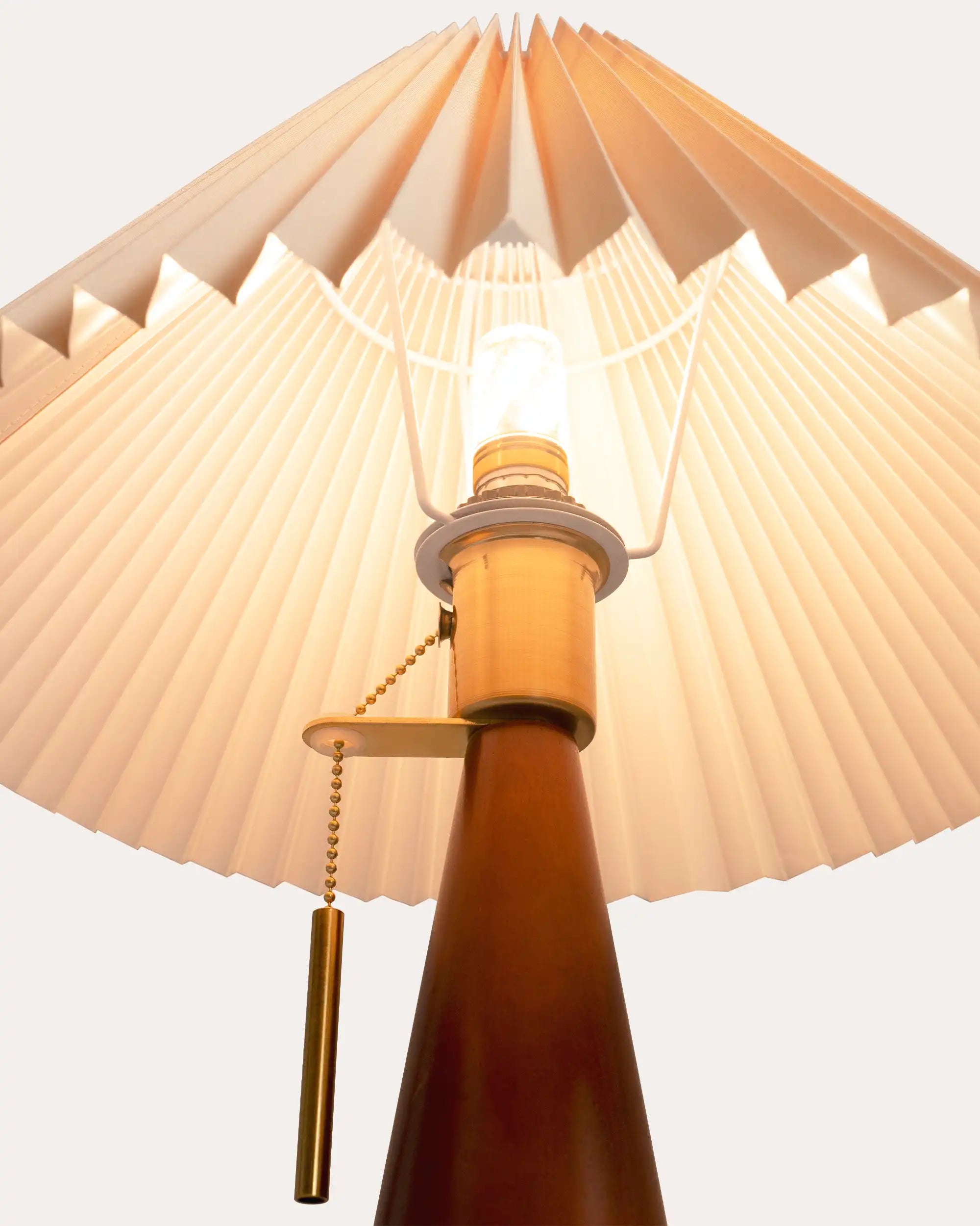 Aurelia Oak Pleat Table Lamp - at KUMO HOME
