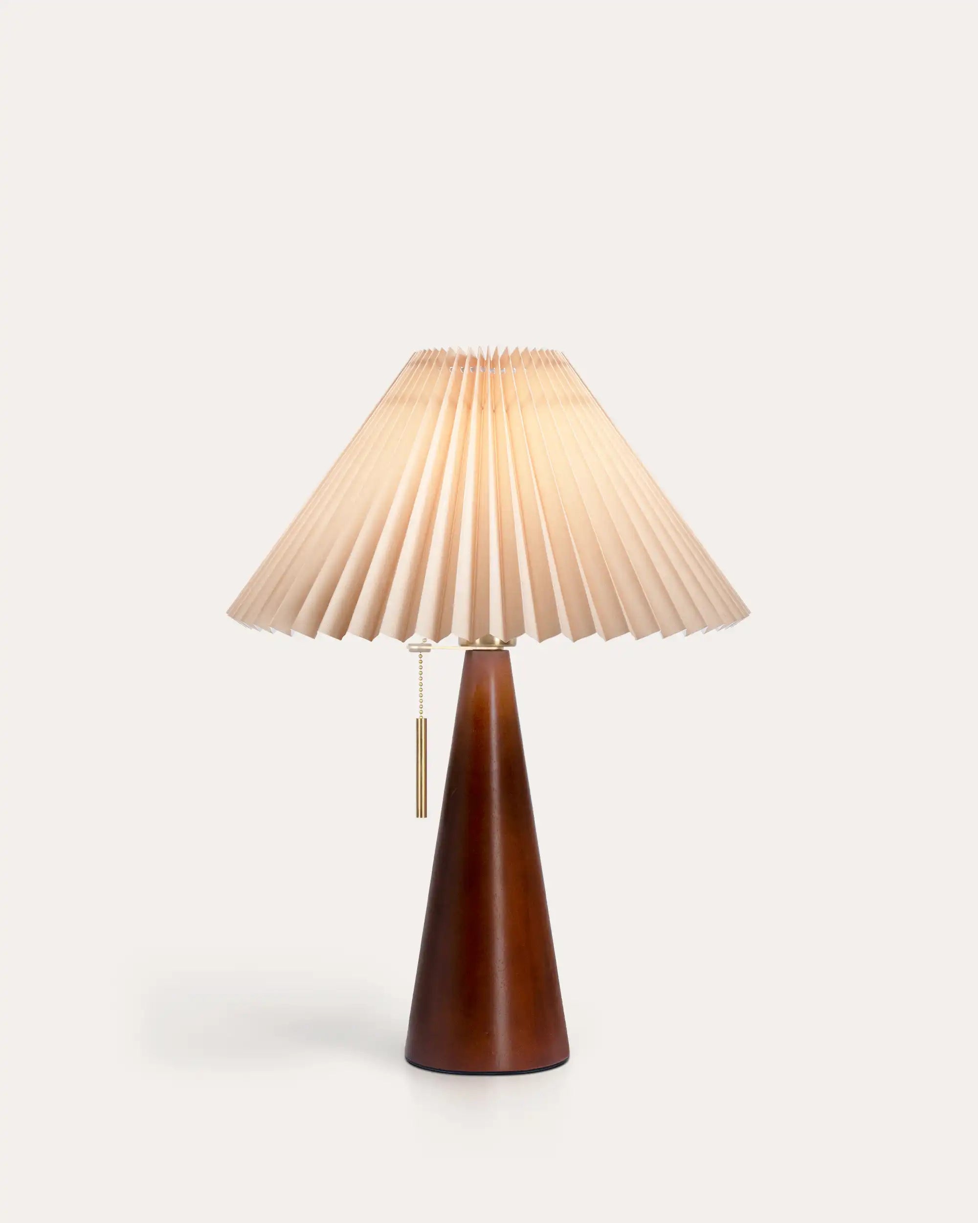 Aurelia Oak Pleat Table Lamp - at KUMO HOME