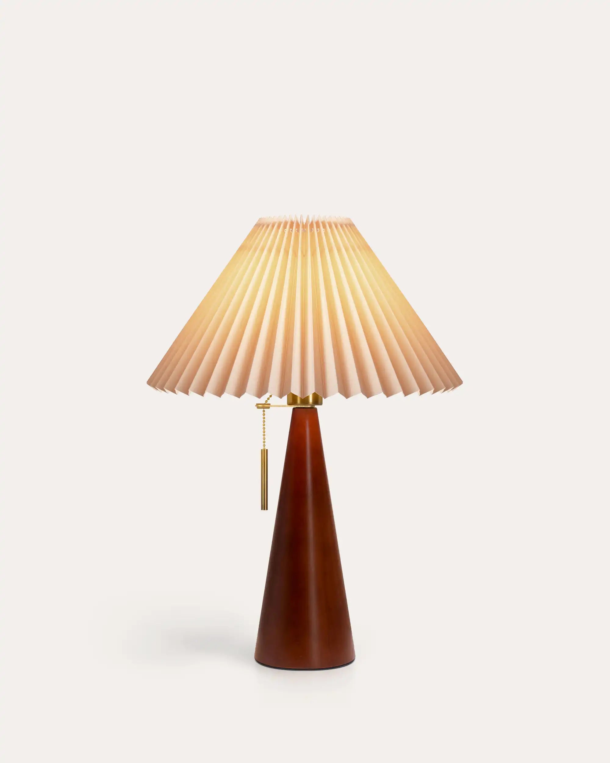 Aurelia Oak Pleat Table Lamp - at KUMO HOME