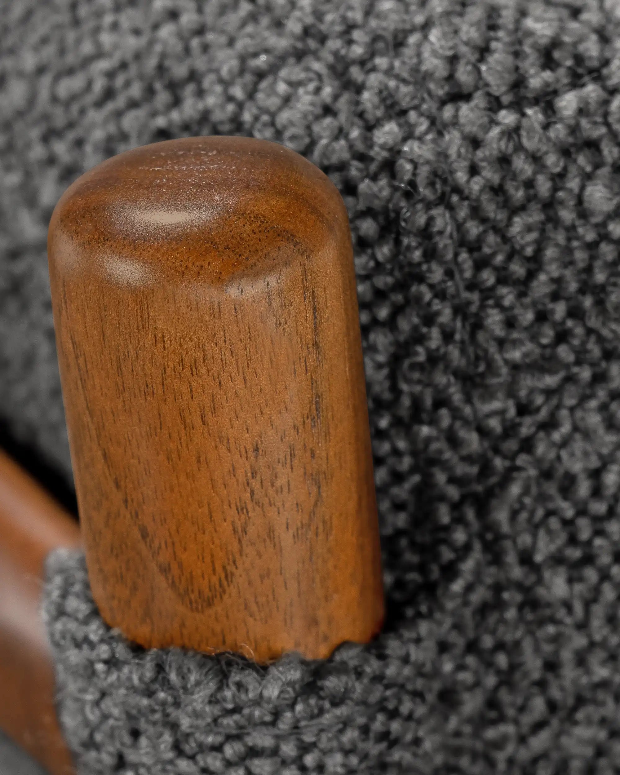 Boucle Colonial Chair With Solid Wood Frame - at KUMO HOME