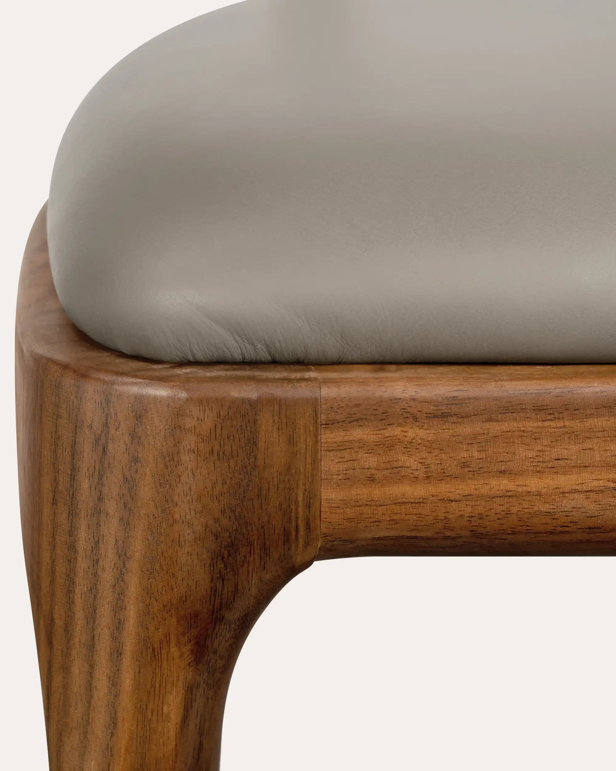 Compas Walnut T-Back Leather Dining Chair - at KUMO HOME