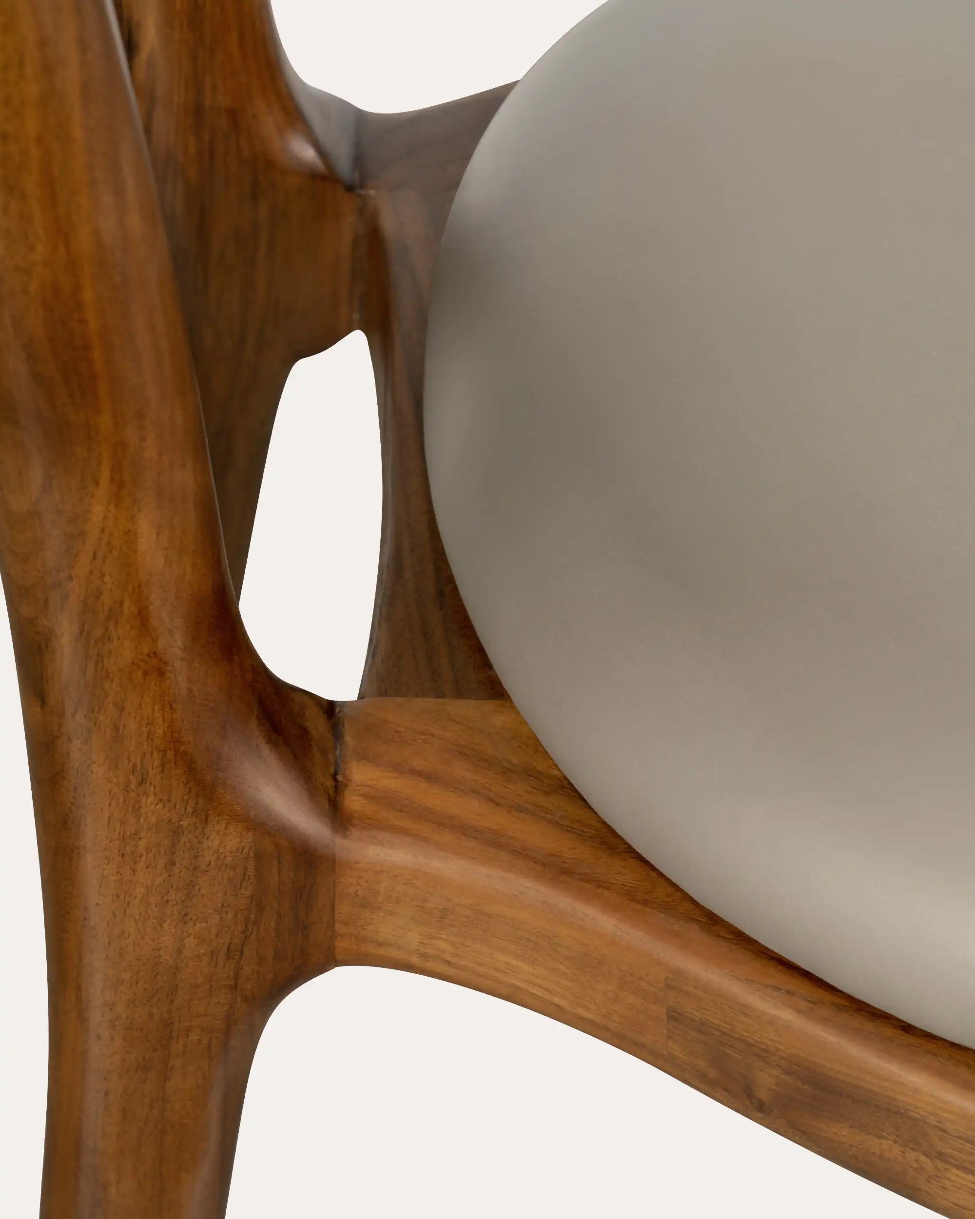 Compas Walnut T-Back Leather Dining Chair - at KUMO HOME