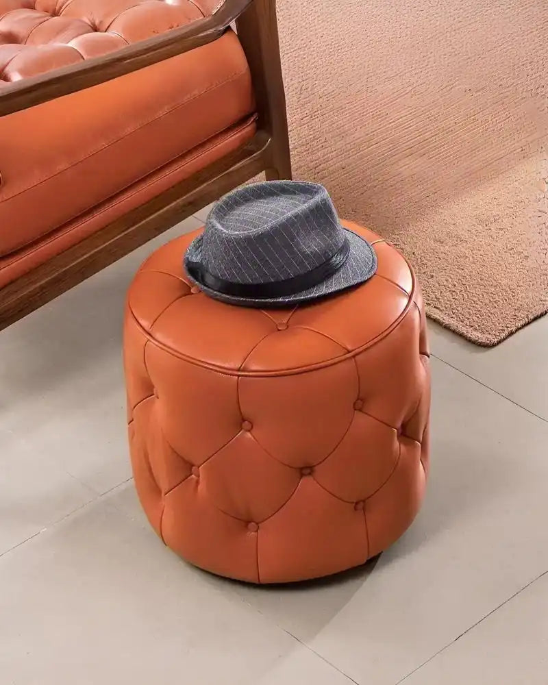 Cubo Genuine Leather Ottoman | | KUMO HOME