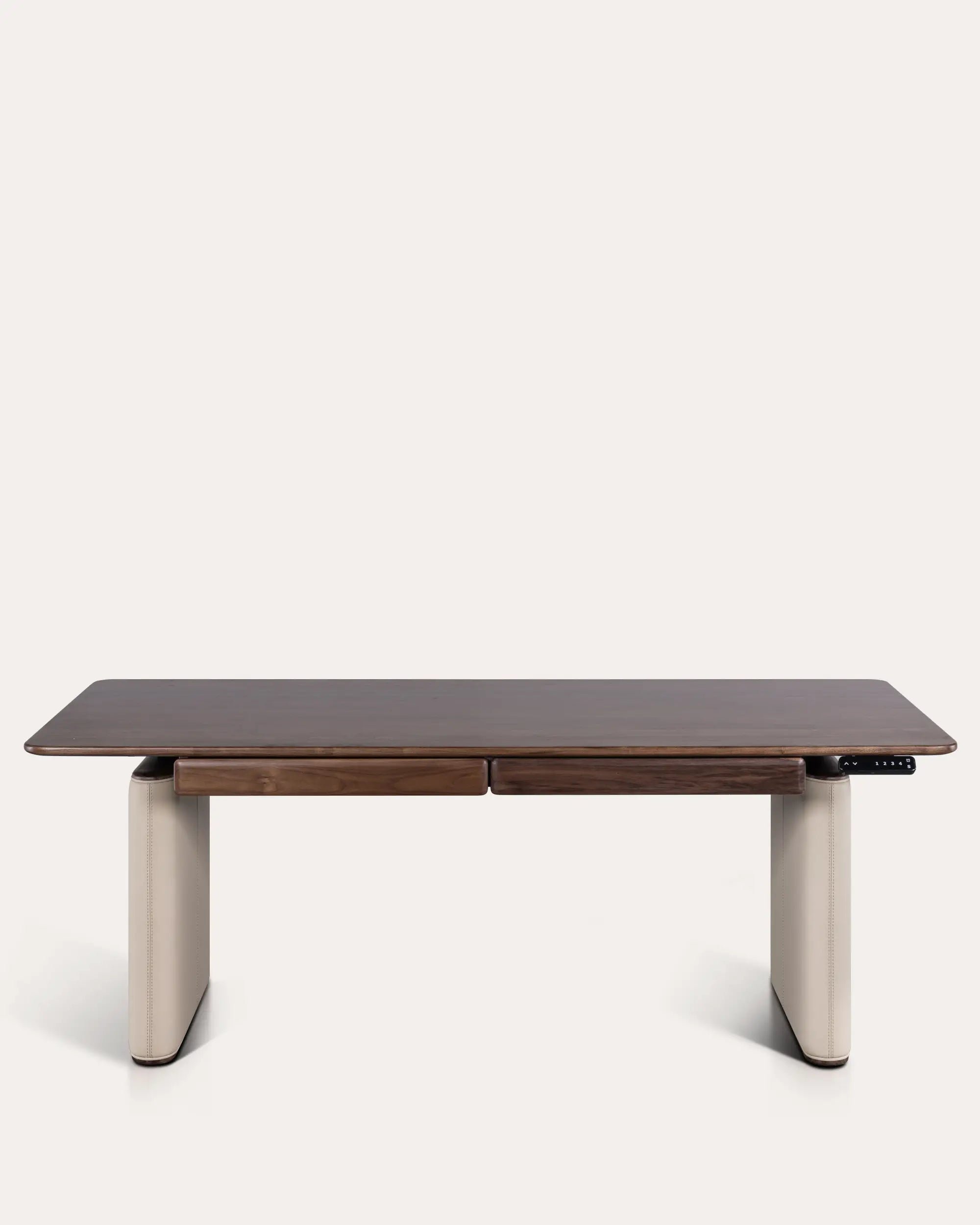 Lofte Mid-century Modern Electric Adjustable Walnut Desk - at KUMO HOME