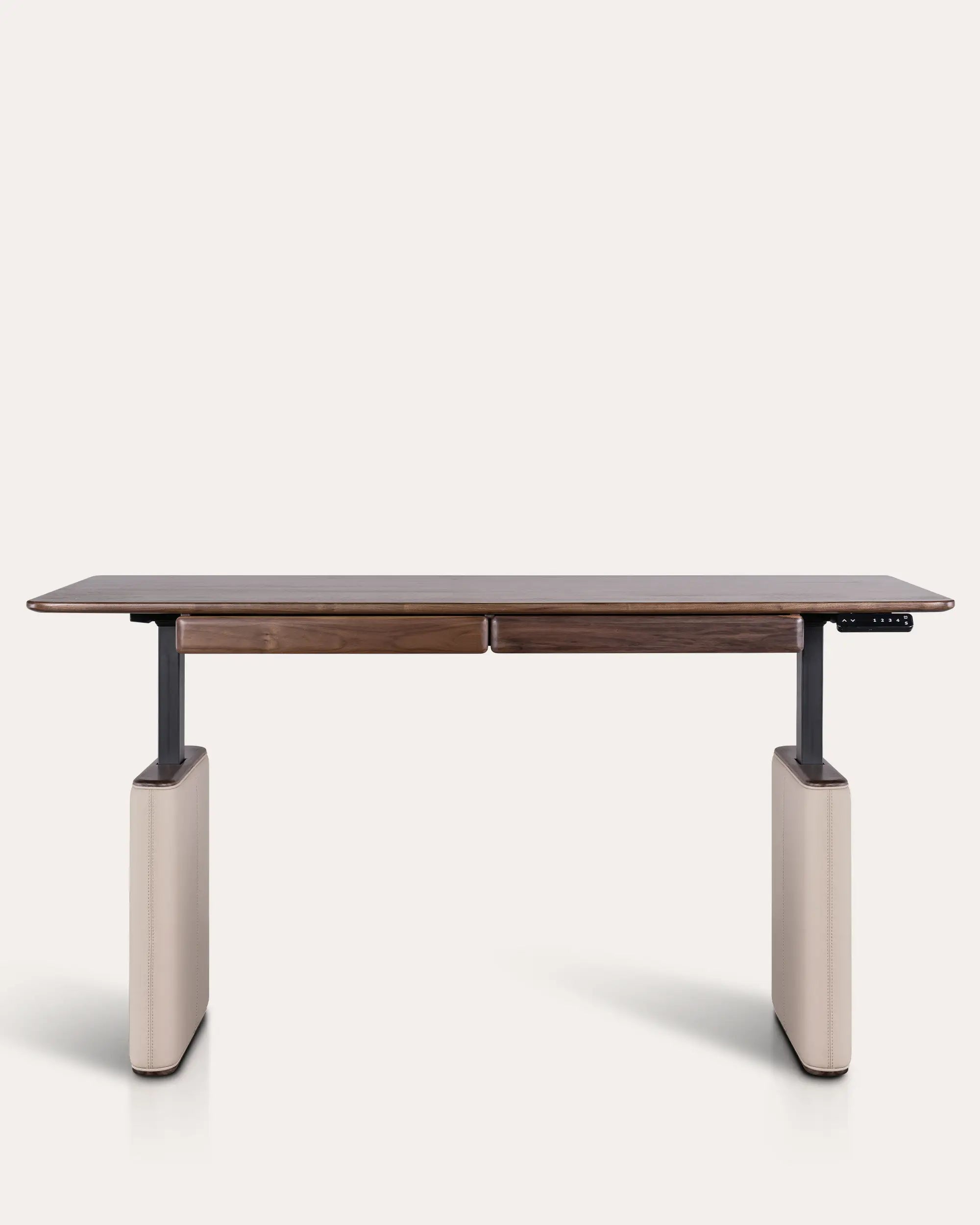 Lofte Mid-century Modern Electric Adjustable Walnut Desk - at KUMO HOME