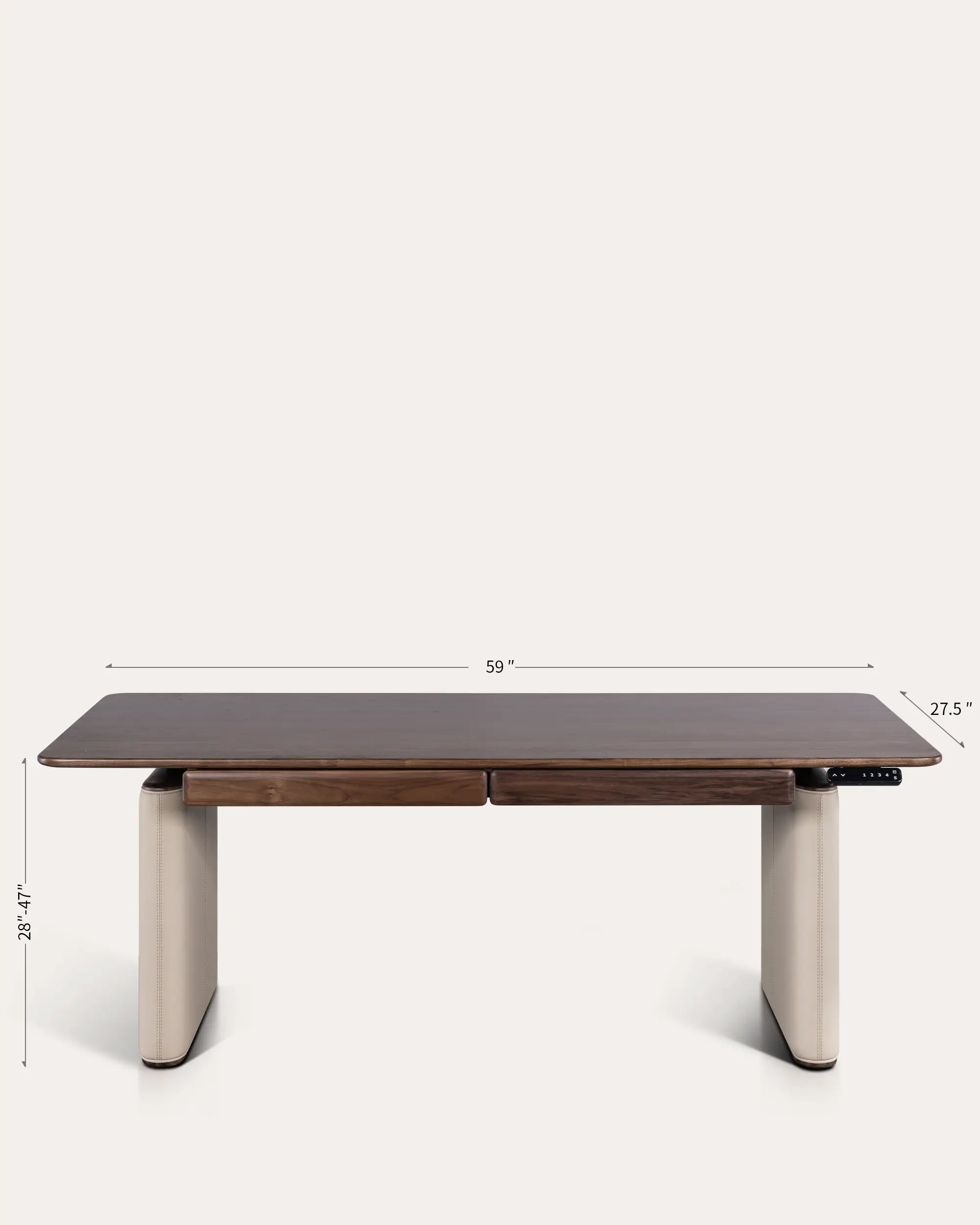 Lofte Mid-century Modern Electric Adjustable Walnut Desk - at KUMO HOME