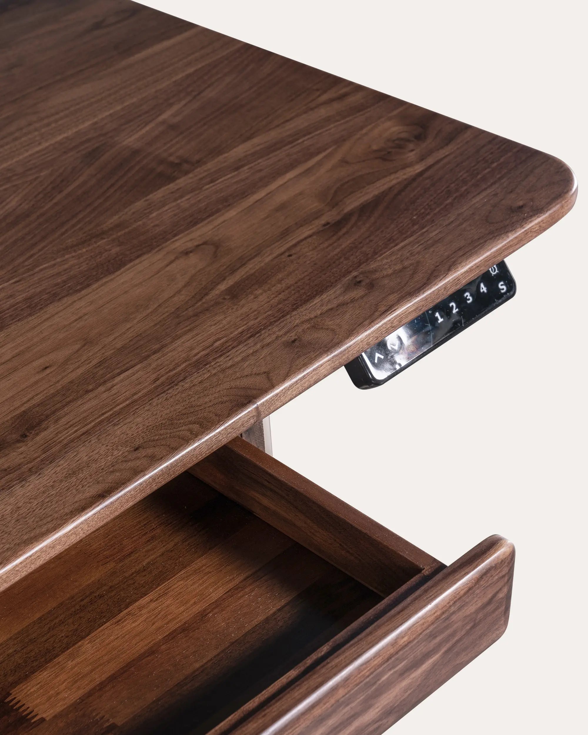 Lofte Mid-century Modern Electric Adjustable Walnut Desk - at KUMO HOME