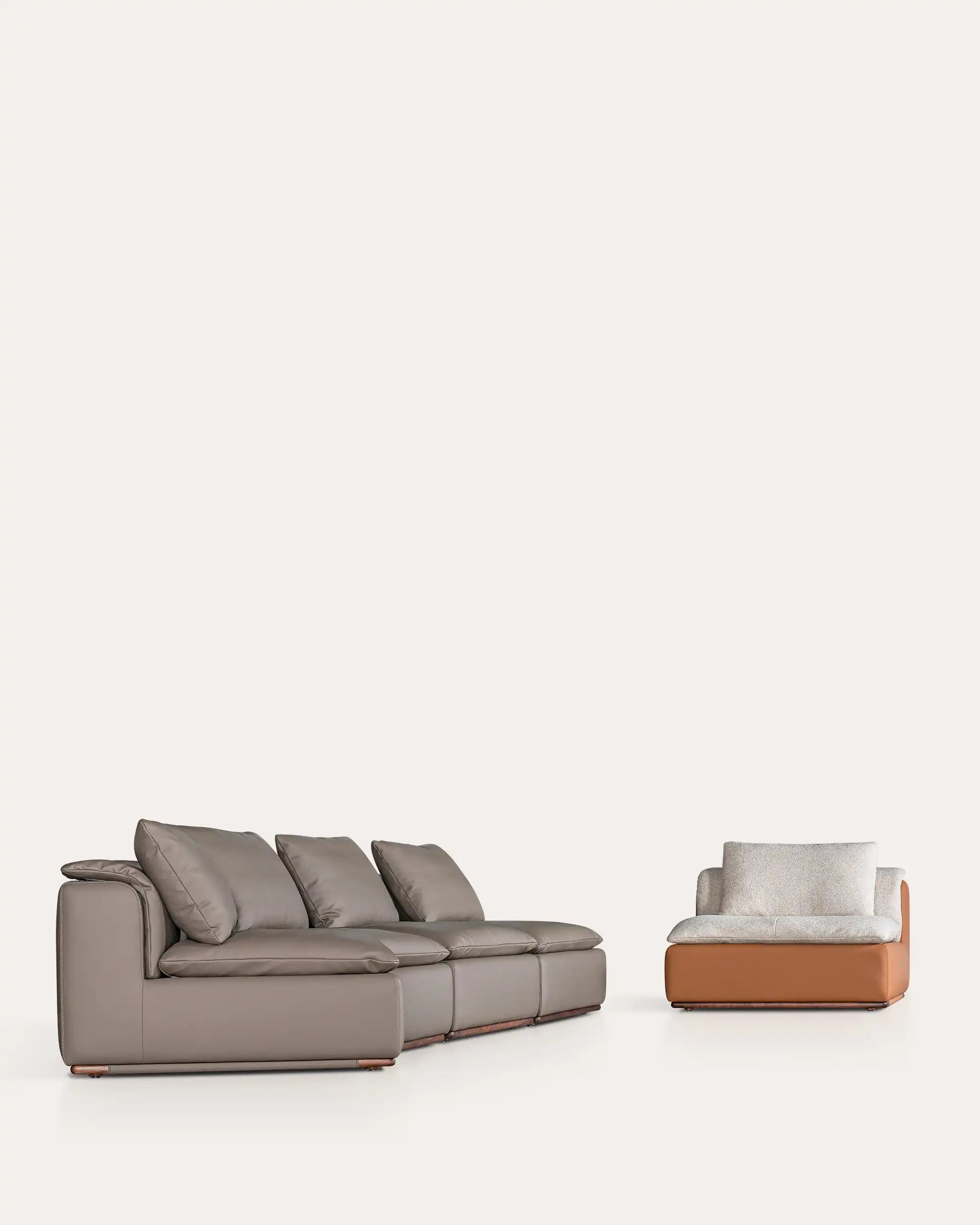 Modern Minimalist Low-Profile Modular 4 Seater Sofa | | KUMO HOME DEAL
