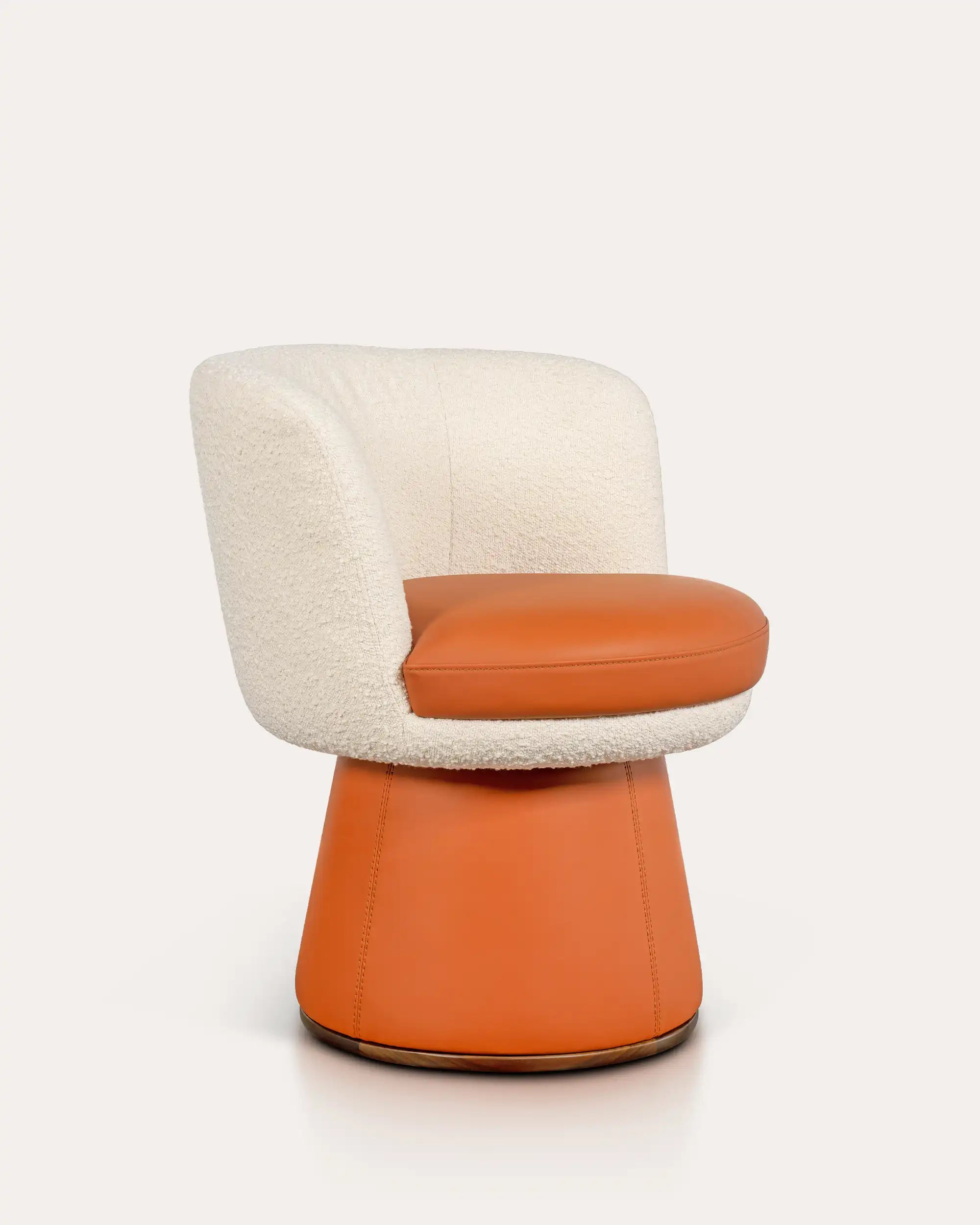Palms Walnut Swivel Chair - at KUMO HOME