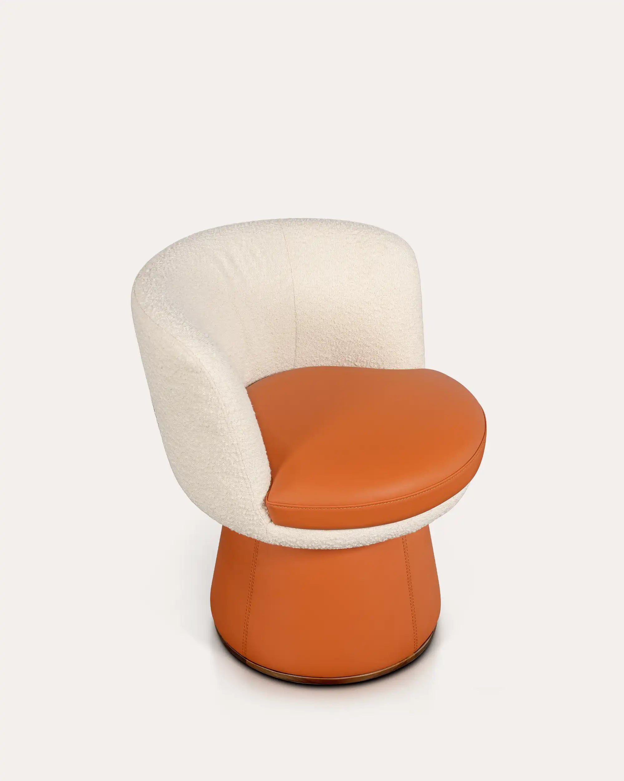 Palms Walnut Swivel Chair - at KUMO HOME