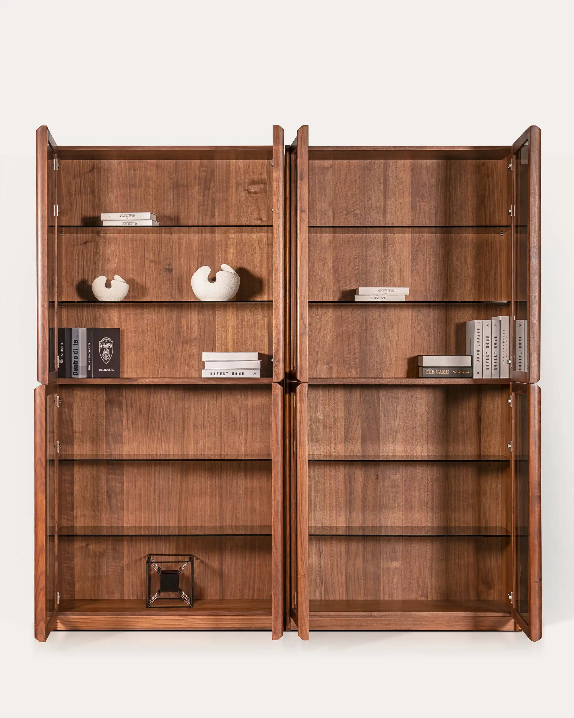 Plato Horizon Walnut & Glass Collector’s Display Cabinet | | KUMO HOME