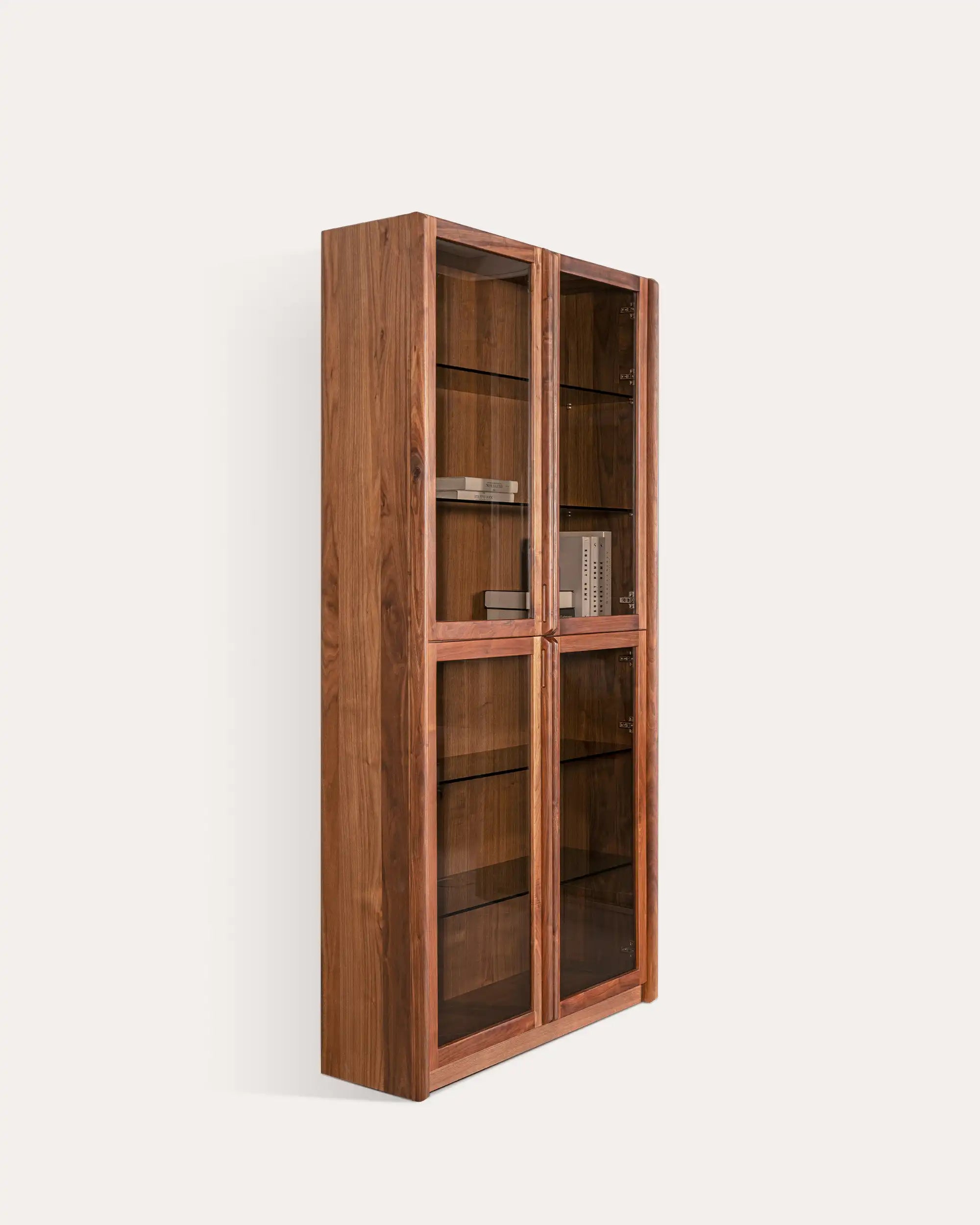Plato Horizon Walnut & Glass Collector’s Display Cabinet | | KUMO HOME
