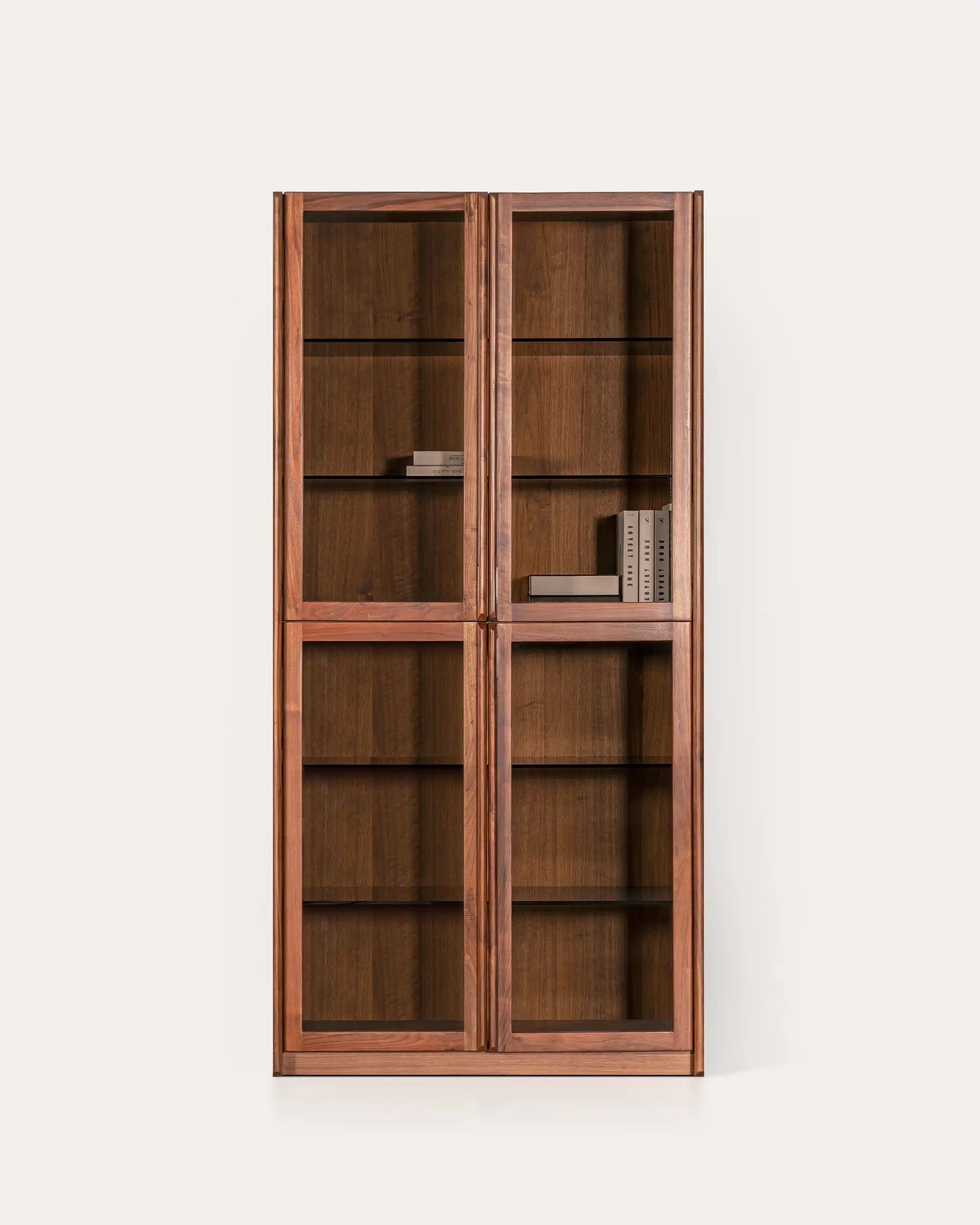 Plato Horizon Walnut & Glass Collector’s Display Cabinet | | KUMO HOME