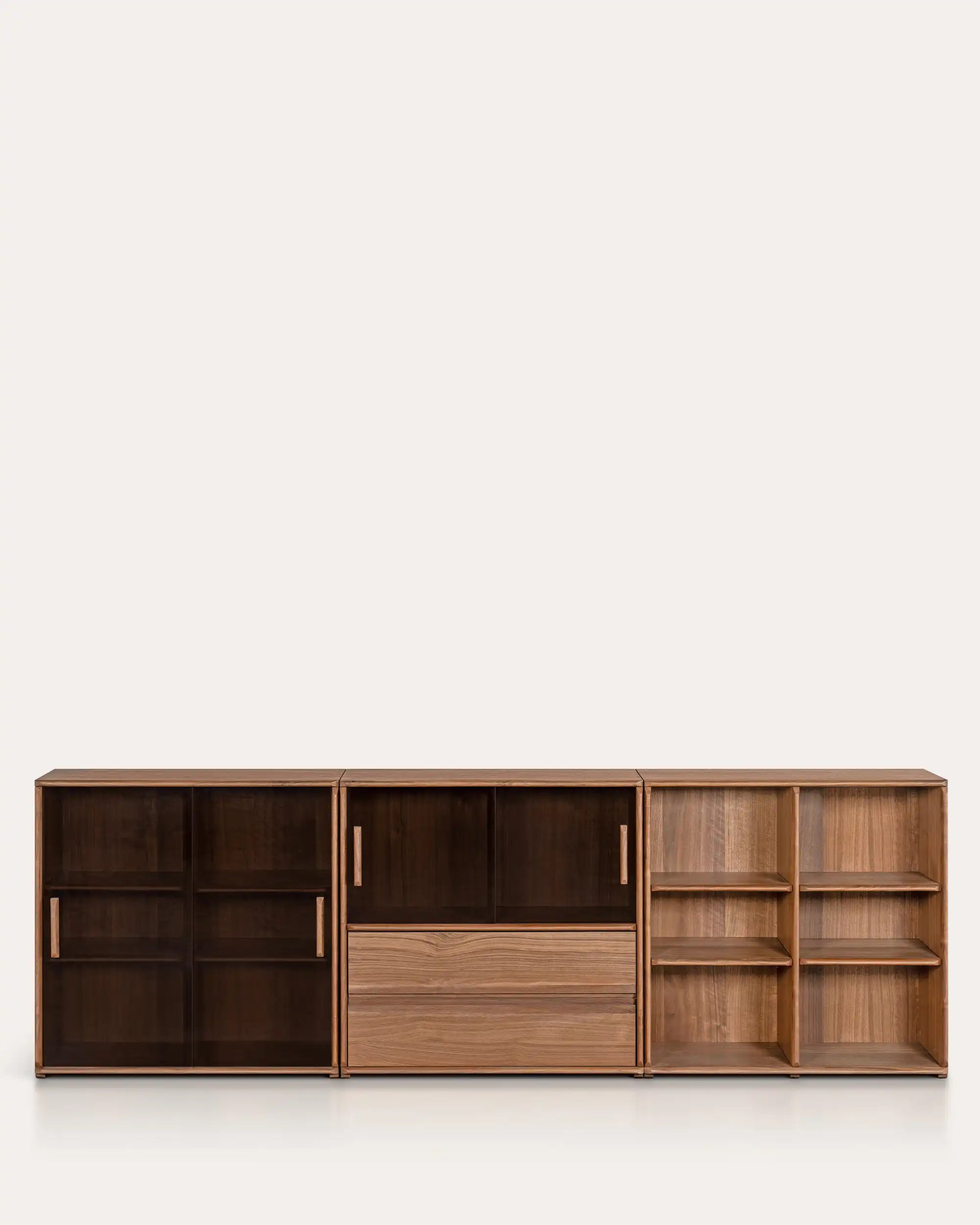 Soho Walnut Storage Cabinet Combination | Modular Design - at KUMO HOME