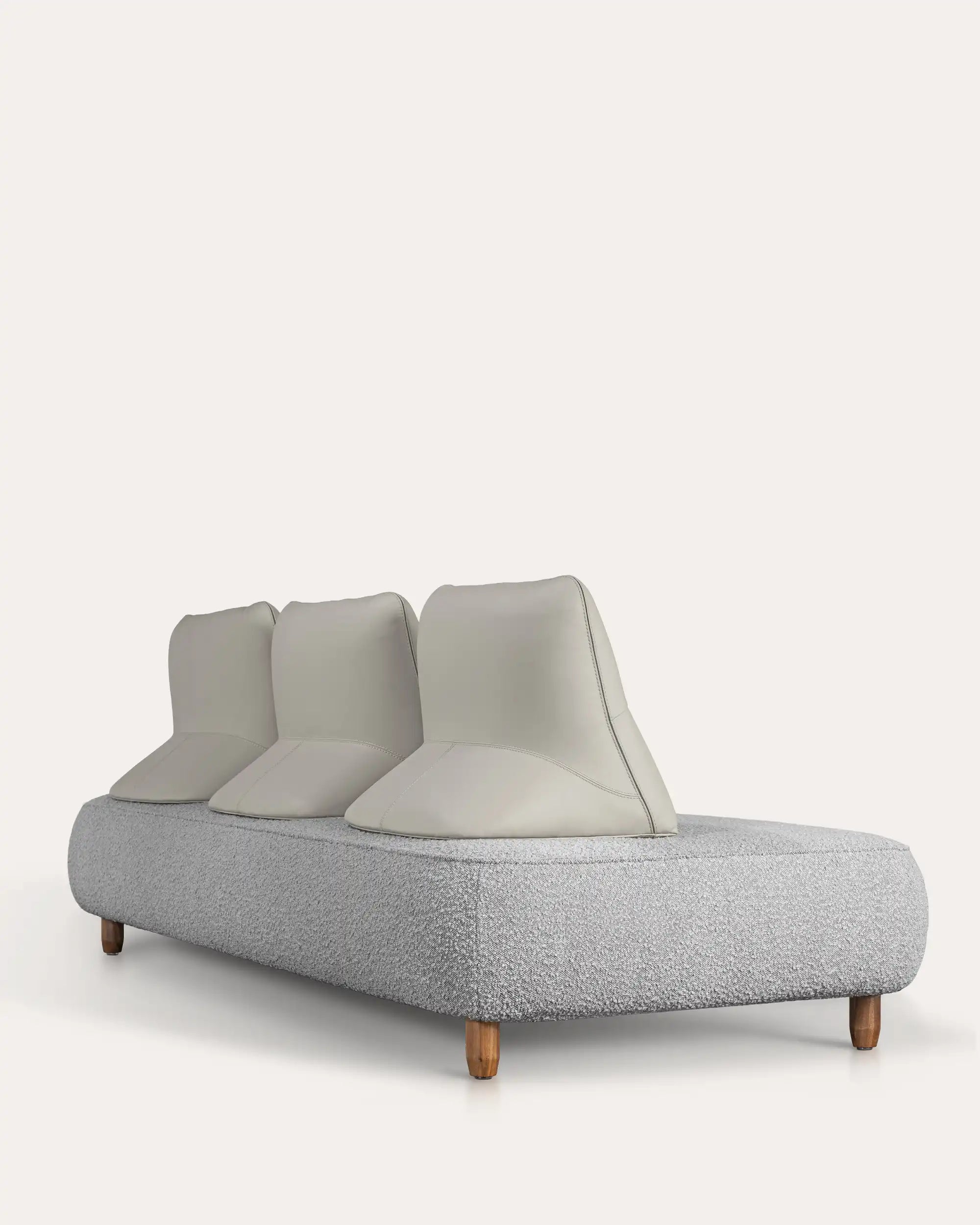 Tilda Boucle Modular Sofa - Grey - at KUMO HOME