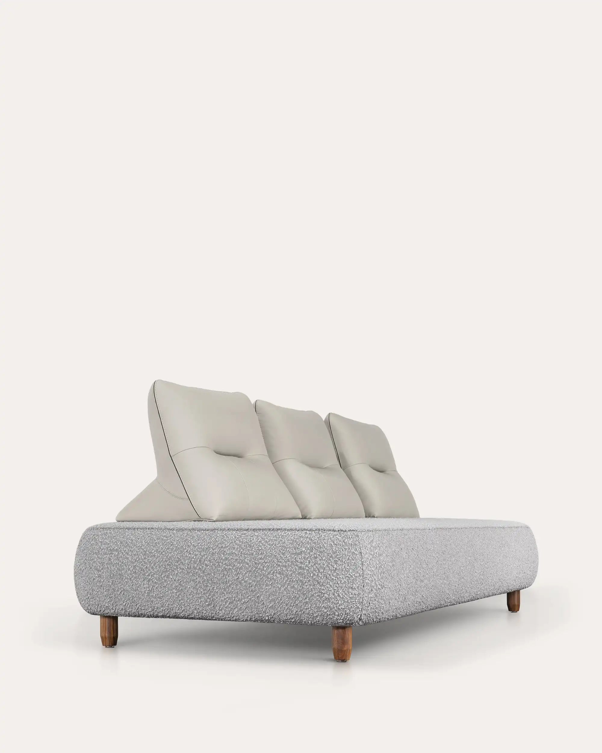 Tilda Boucle Modular Sofa - Grey - at KUMO HOME