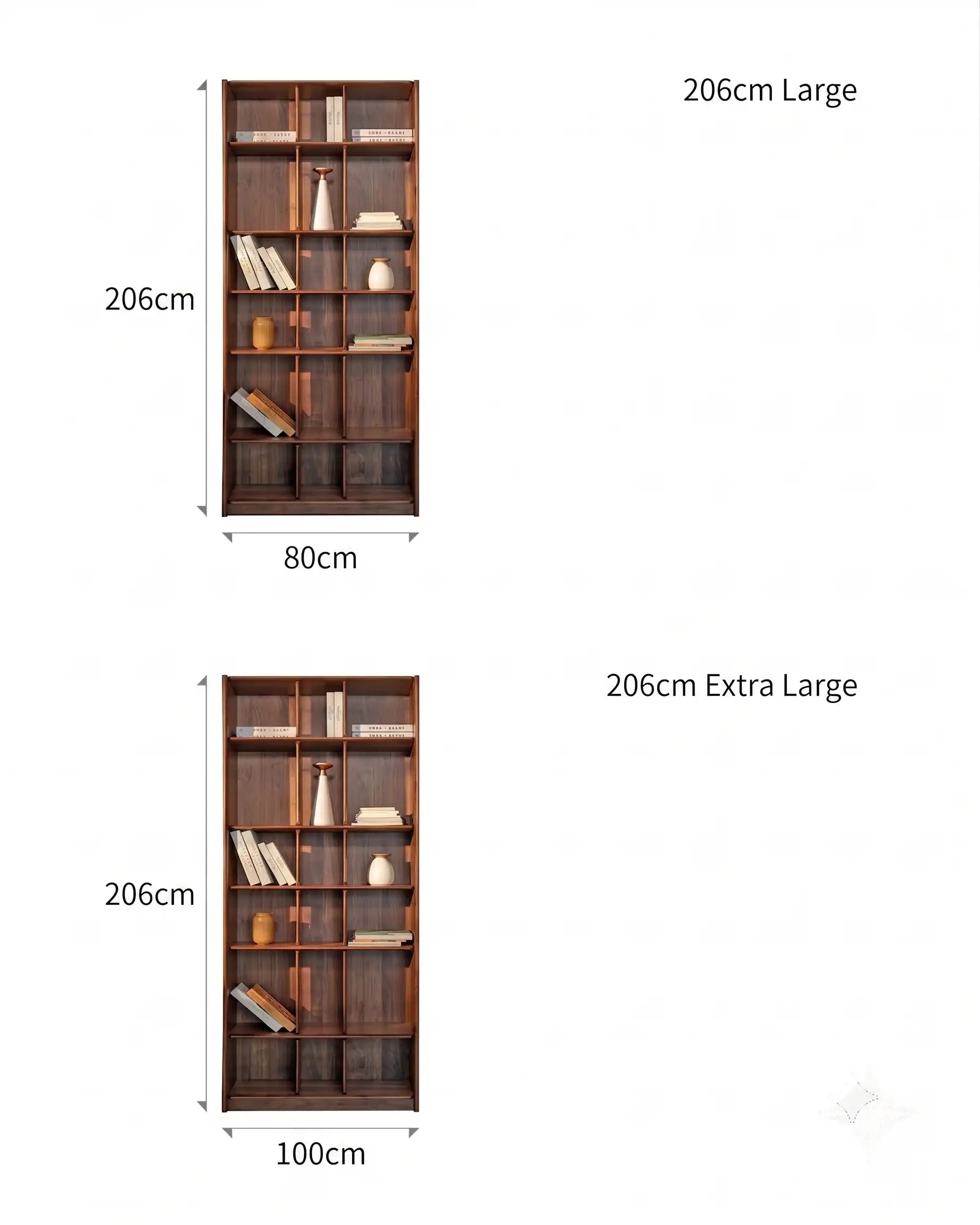 Plato Solid Wood Bookcase | Bookshelf | Sideboard