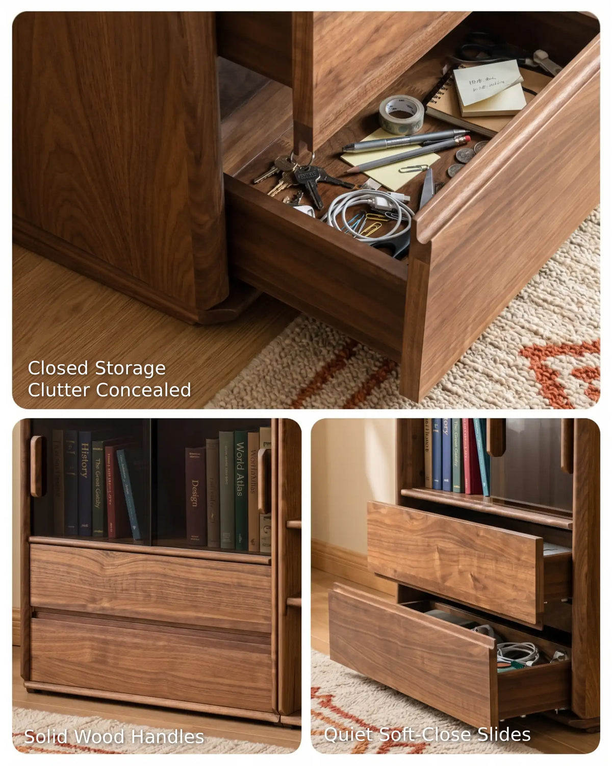 Soho Walnut Bookcase Combination | Modular Design | | KUMO HOME
