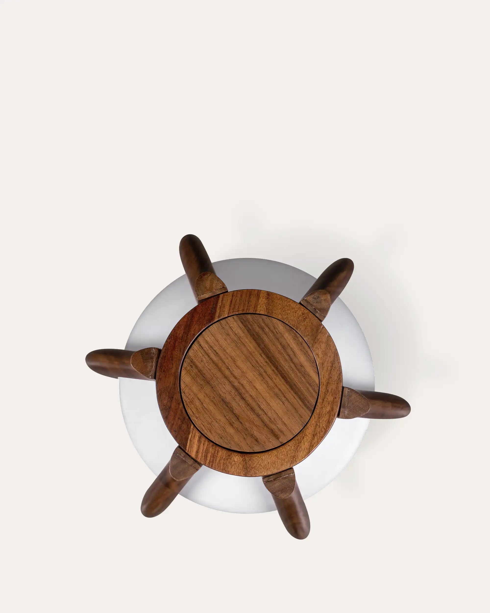 Lunar Floor Walnut Lamp - at KUMO HOME