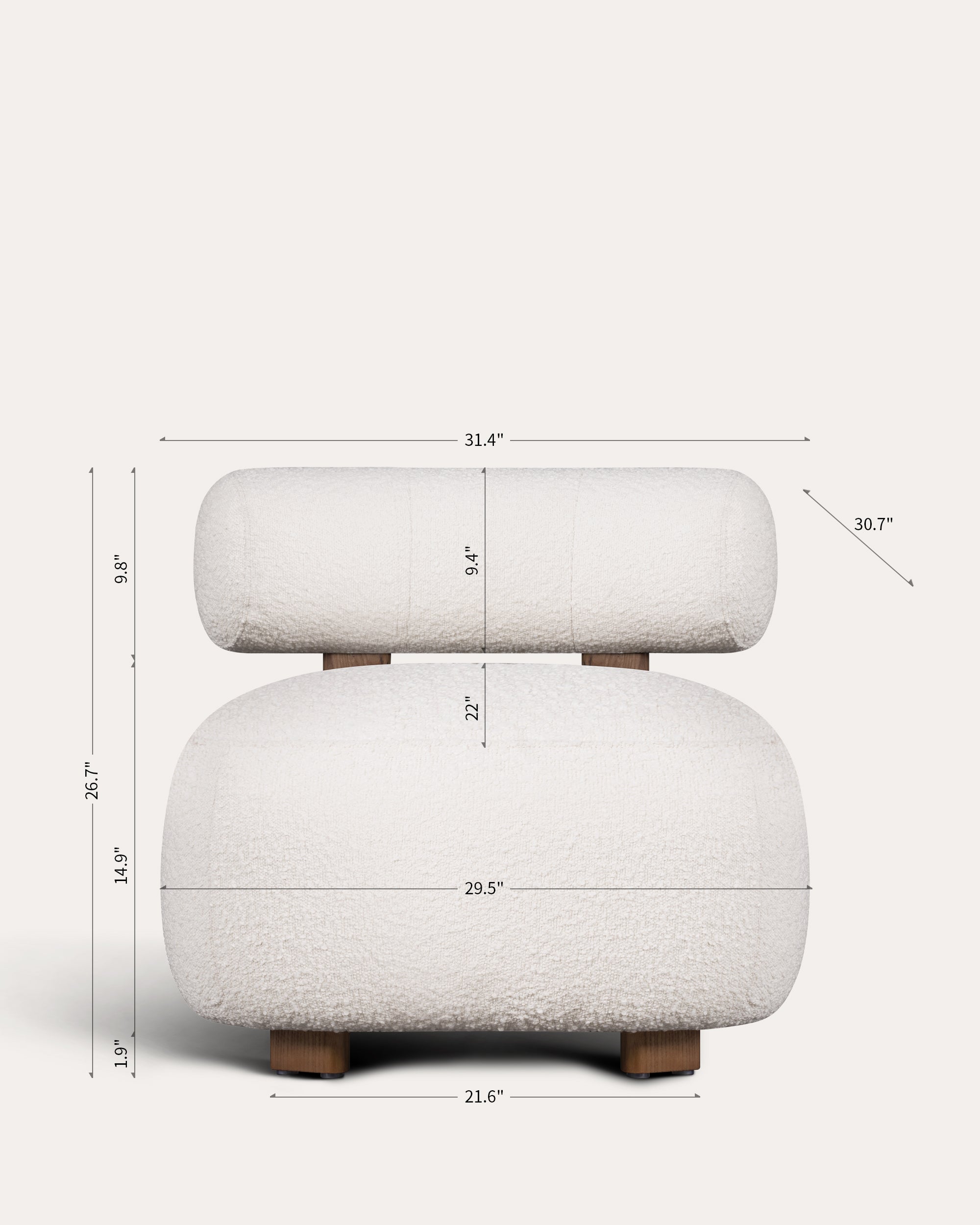 Cleo Sofa And Kumo Chair With Ottoman - at KUMO HOME