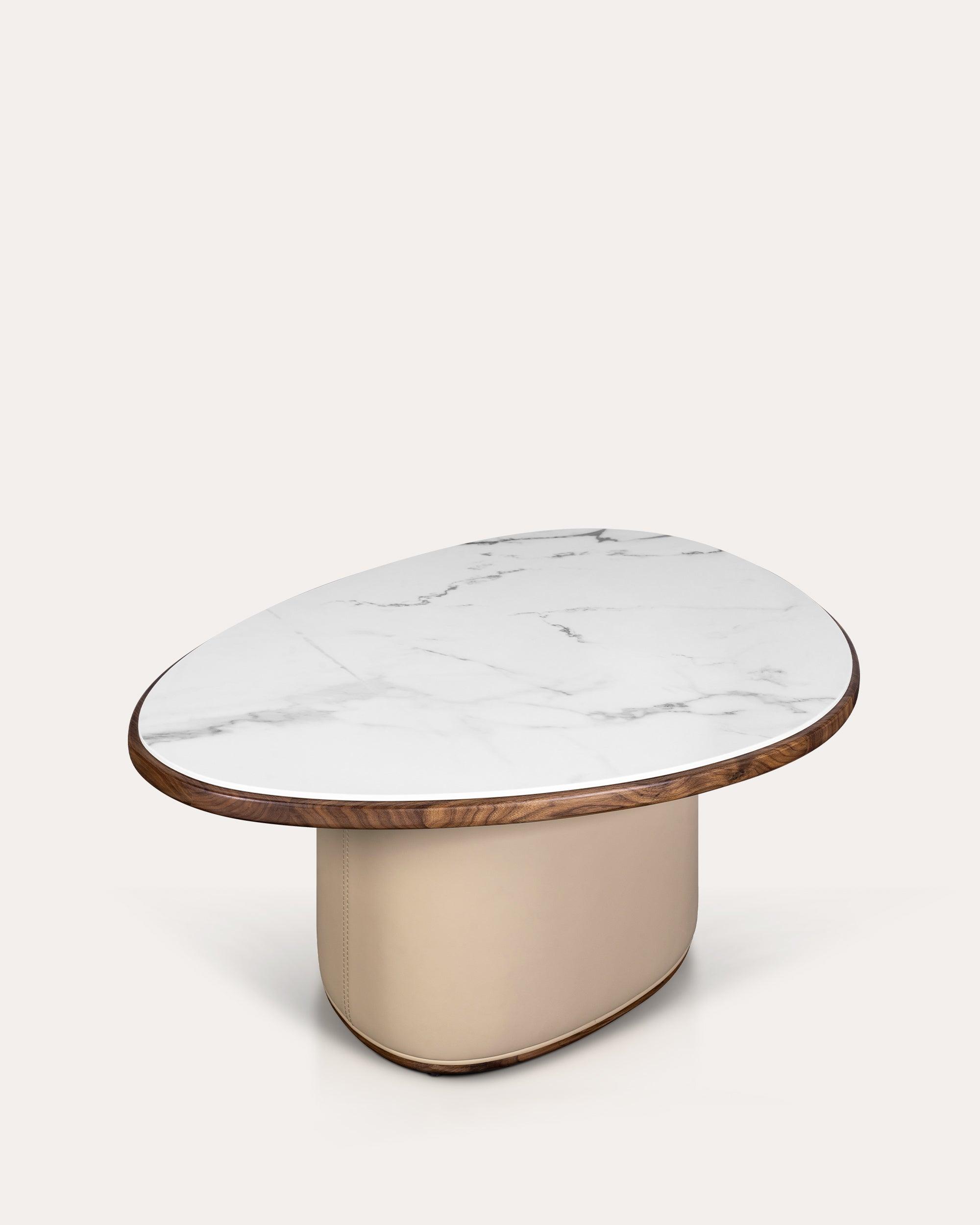 Luna Coffee Table With Marble Top - Medium - at KUMO HOME