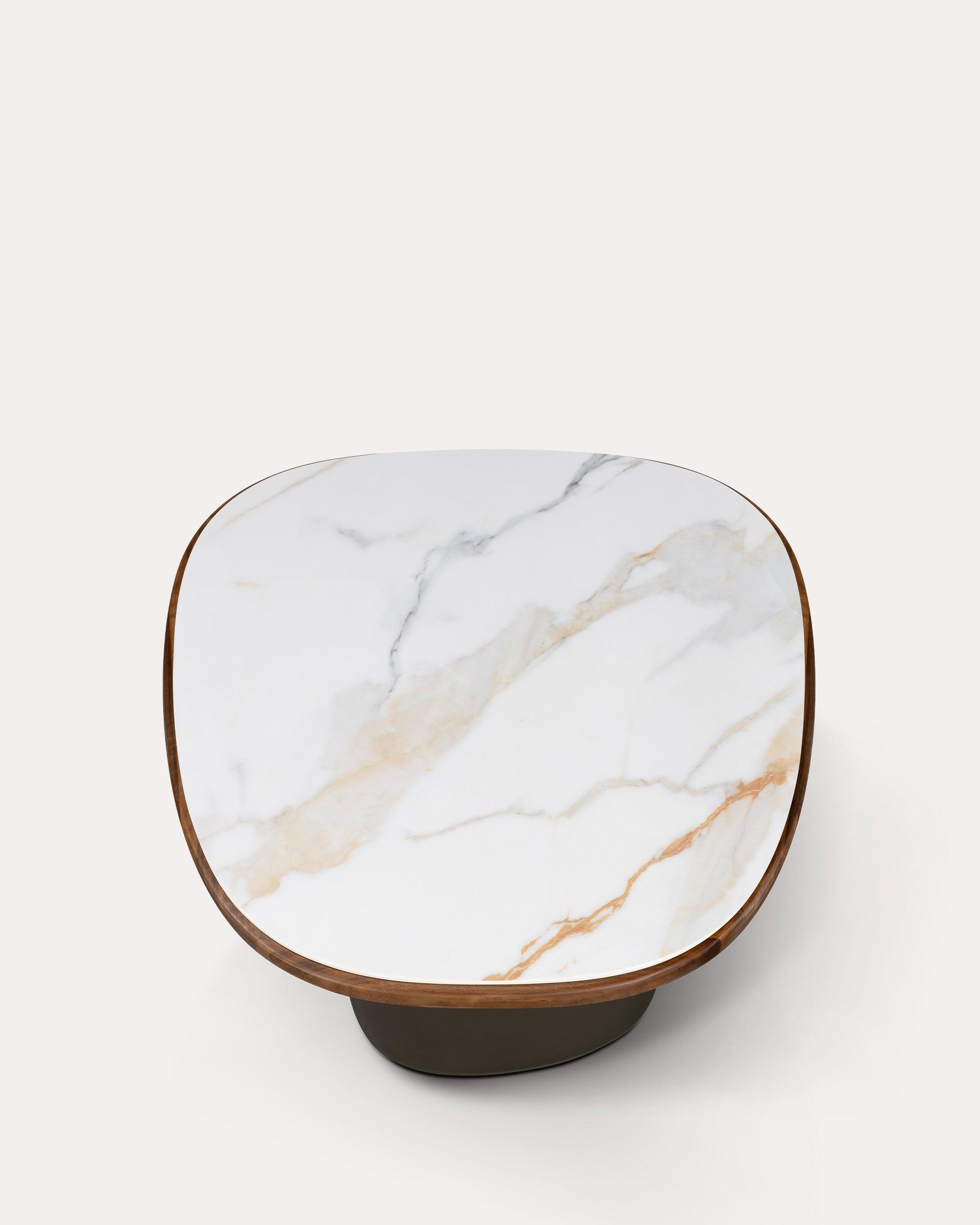 Luna Coffee Table With Marble Top - Small - at KUMO HOME