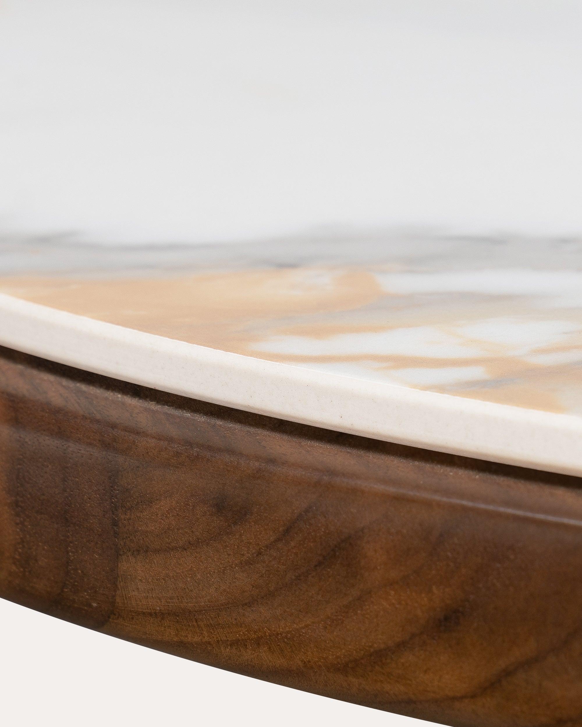 Luna Coffee Table With Marble Top - Large - at KUMO HOME