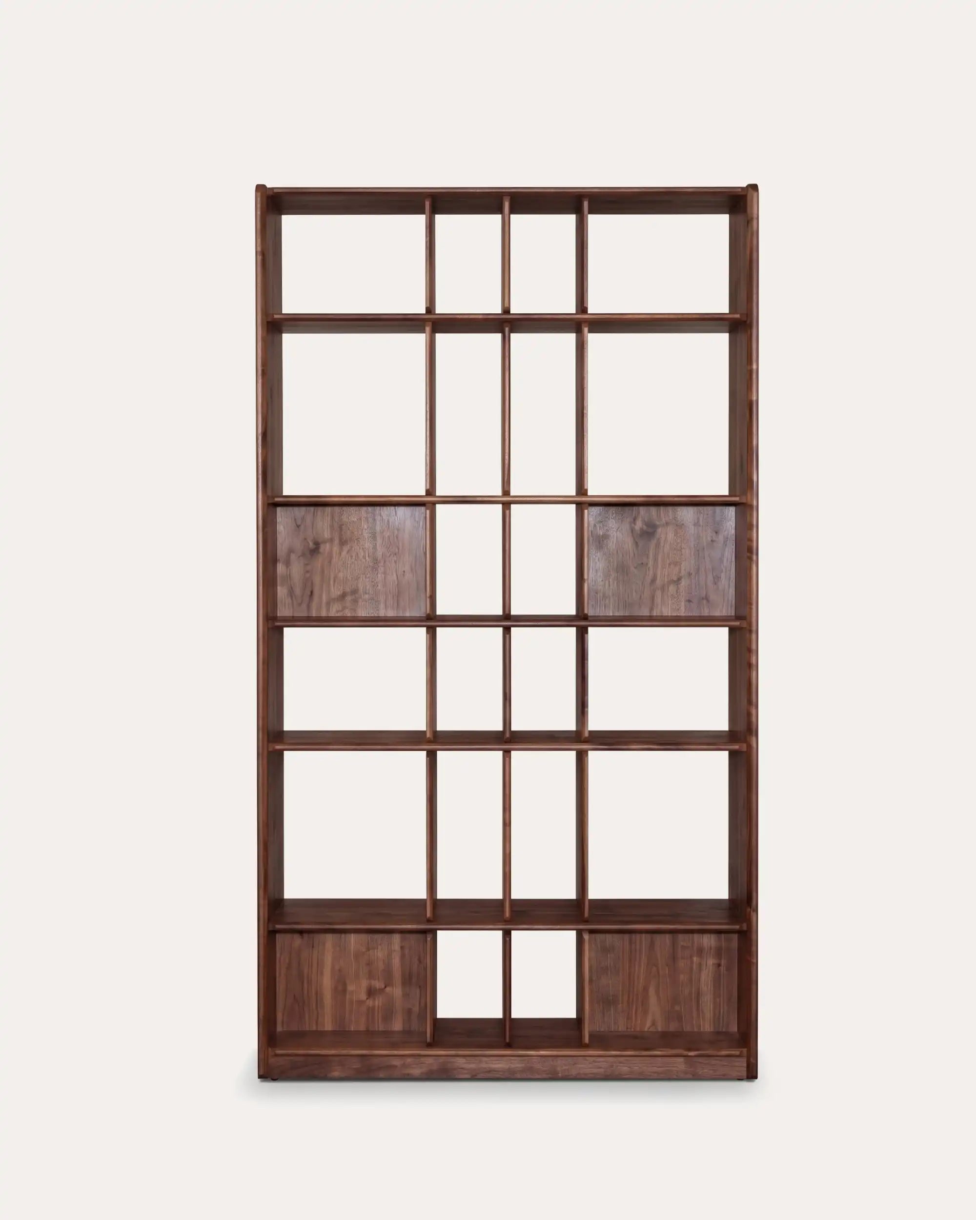 Plato Hallway Bookcase with 6 Open Shelves | Walnut Room Divider | | KUMO HOME