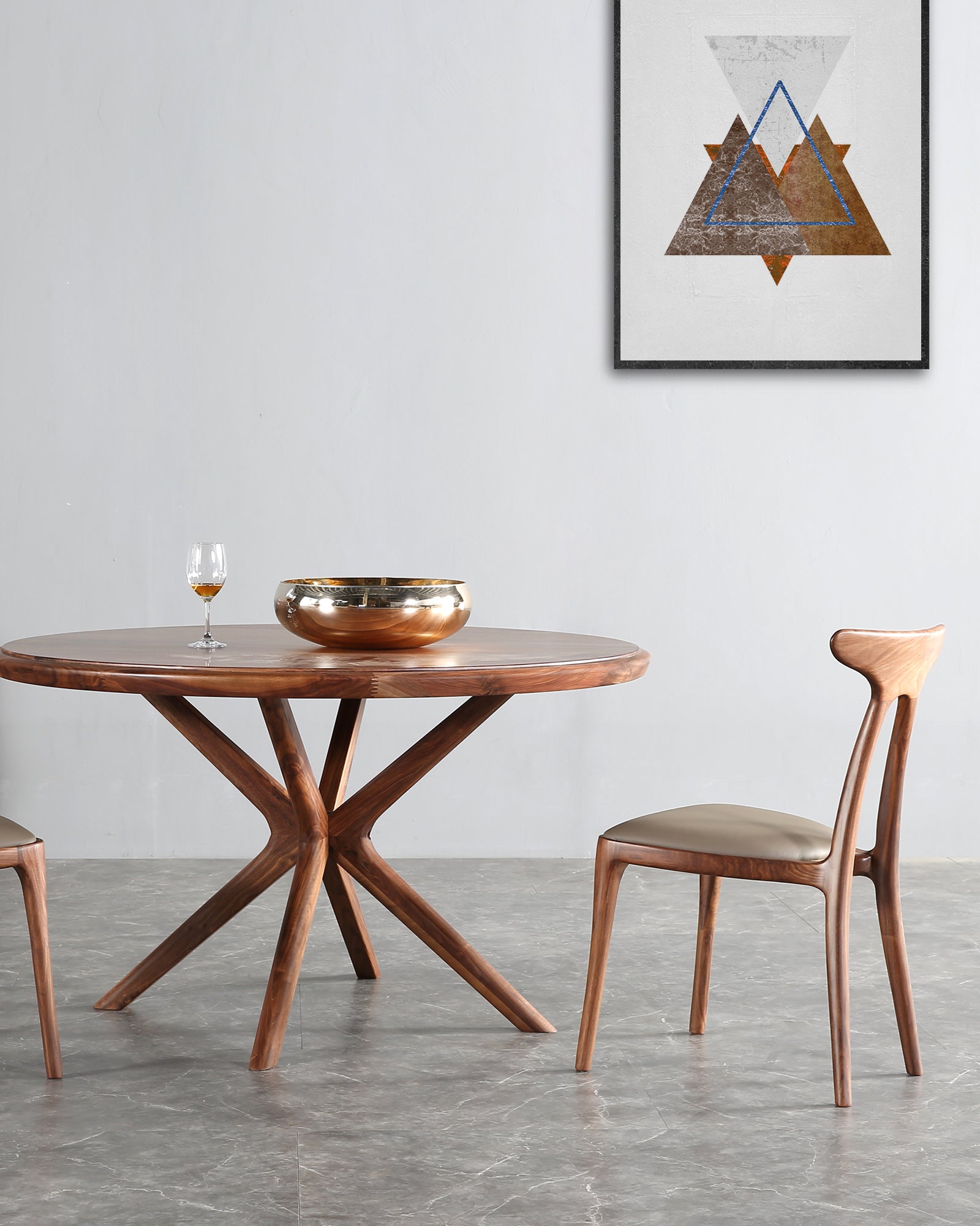 Walnut Round Dining Table