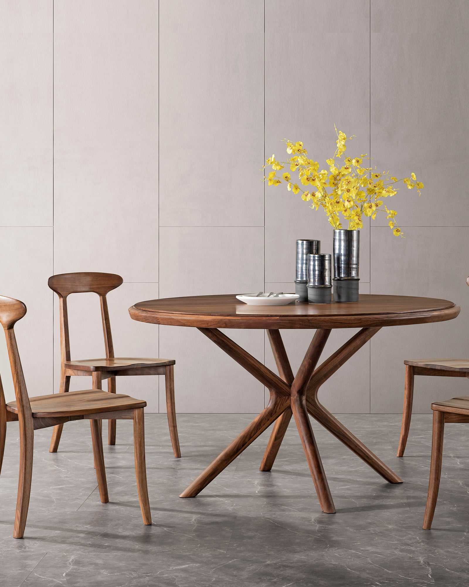 Walnut Round Dining Table