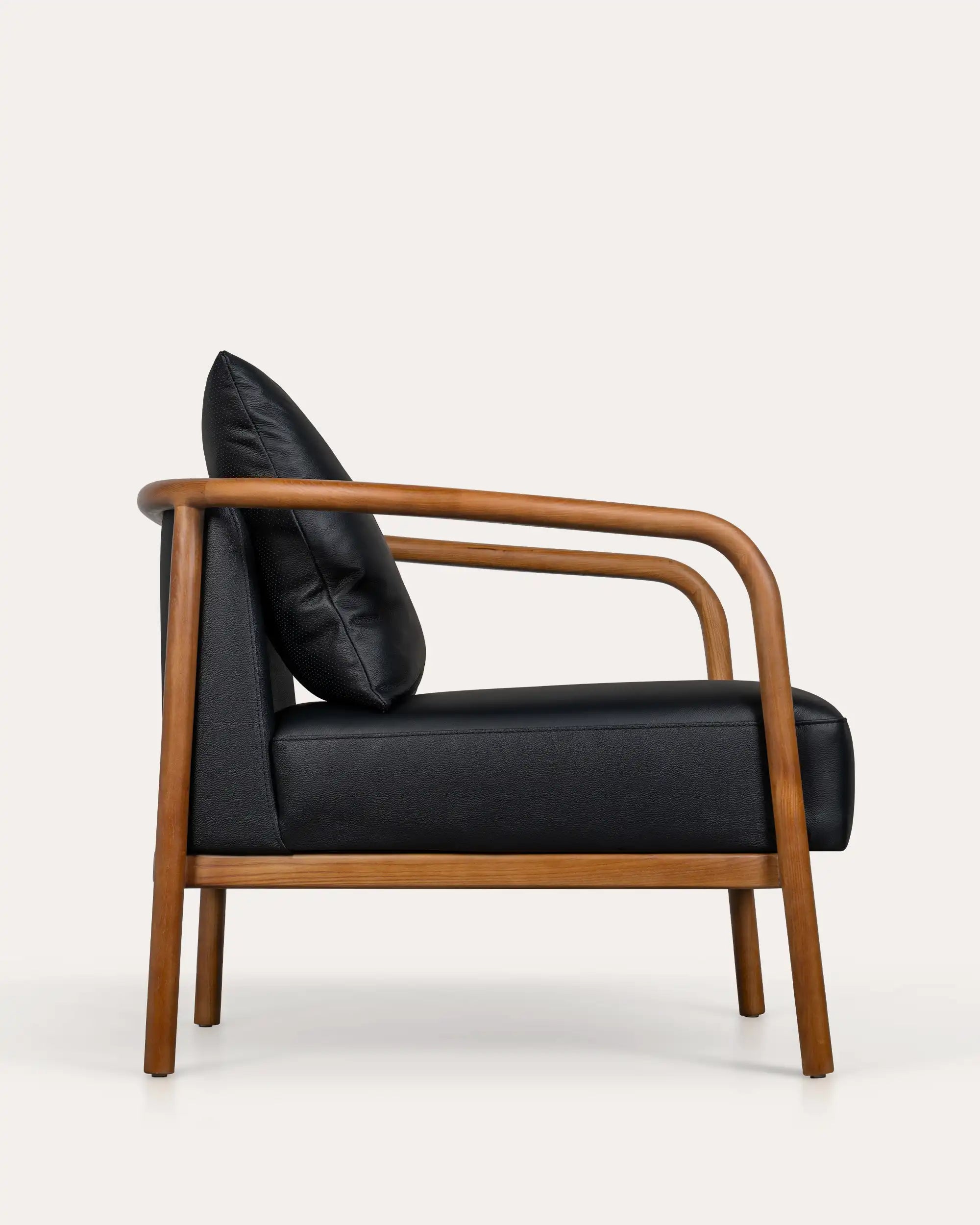 Arlo Walnut Leather Lounge Chair