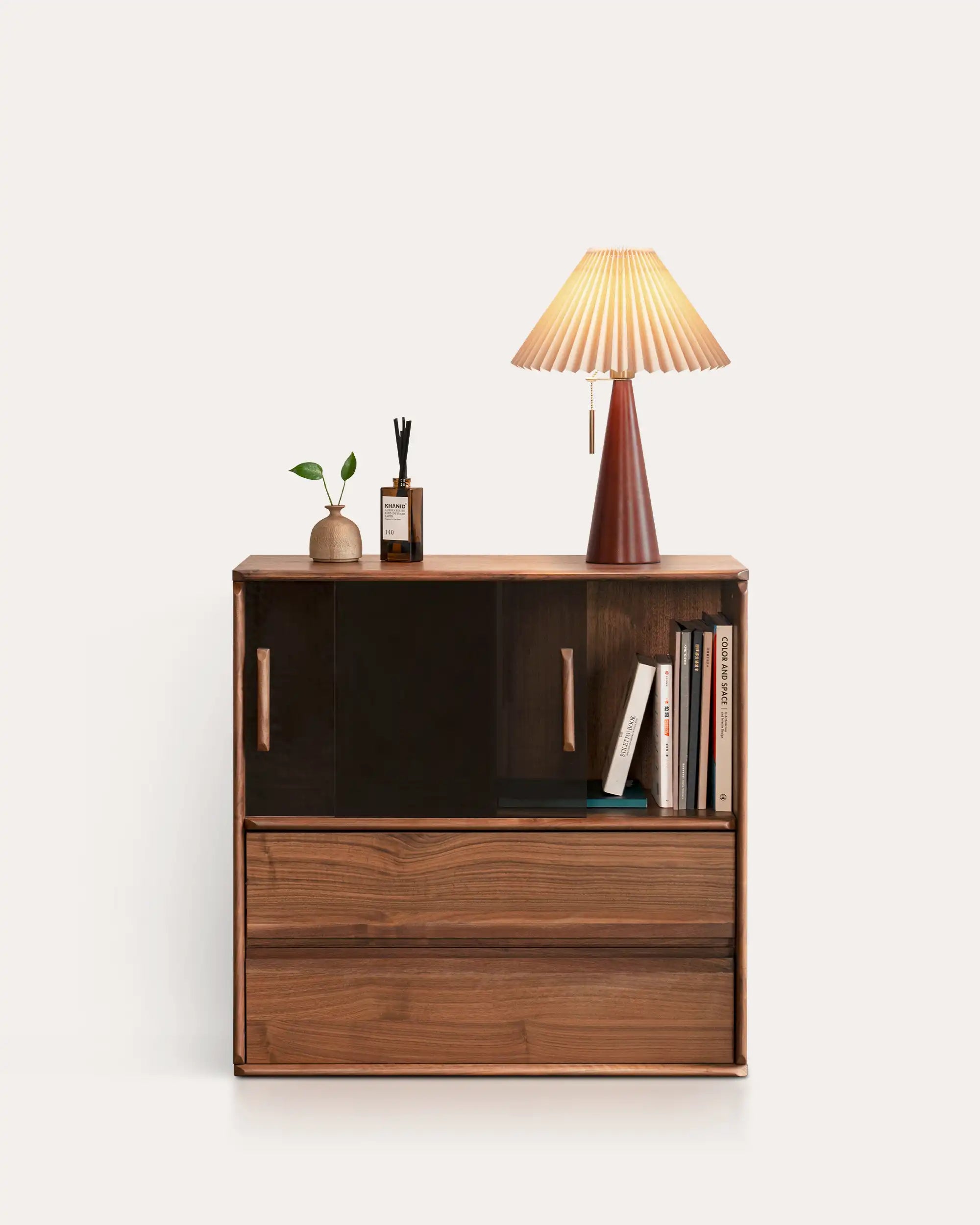 Aurelia Oak Pleat Table Lamp - at KUMO HOME