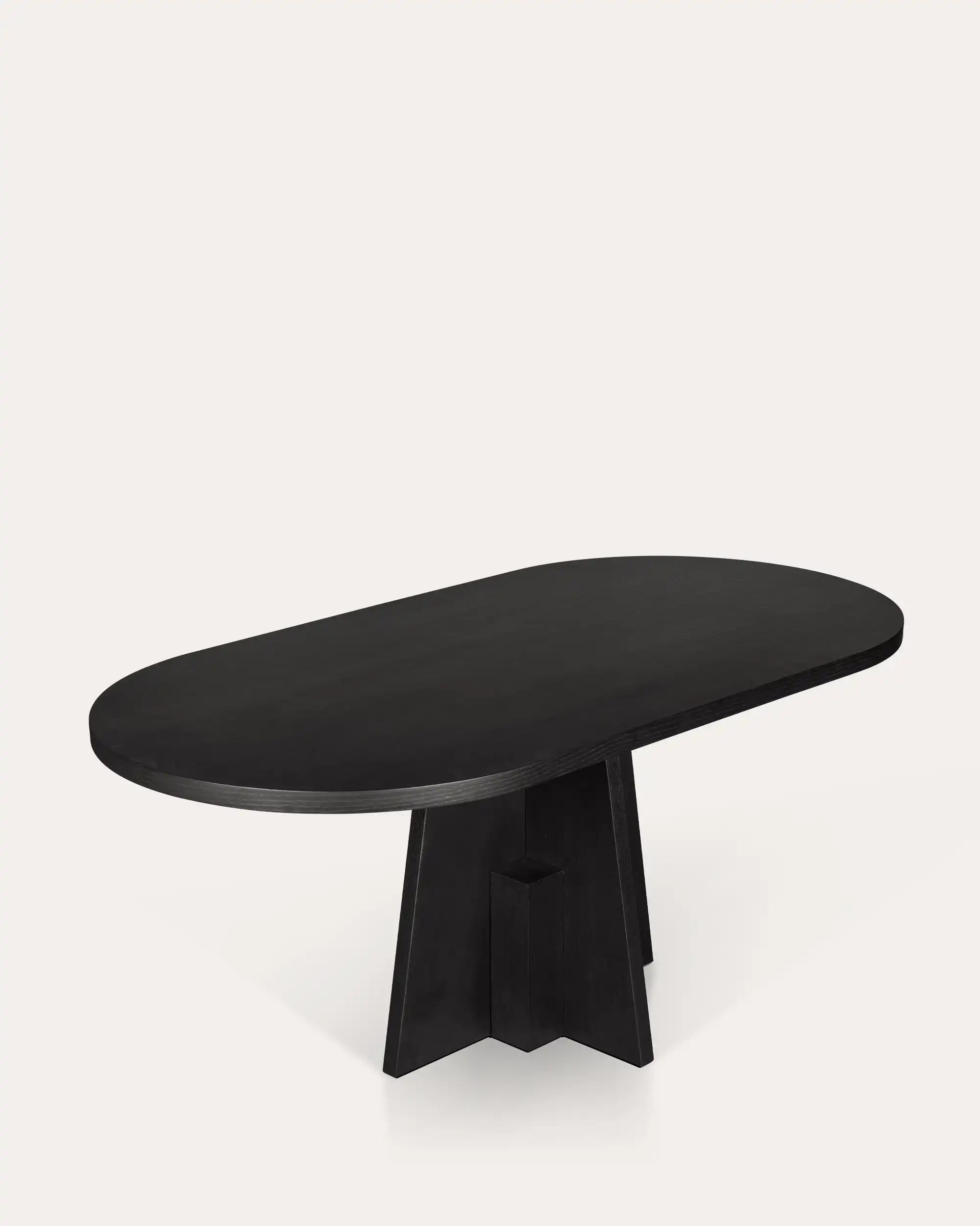 Hana Black Oval Dining Table - at KUMO HOME