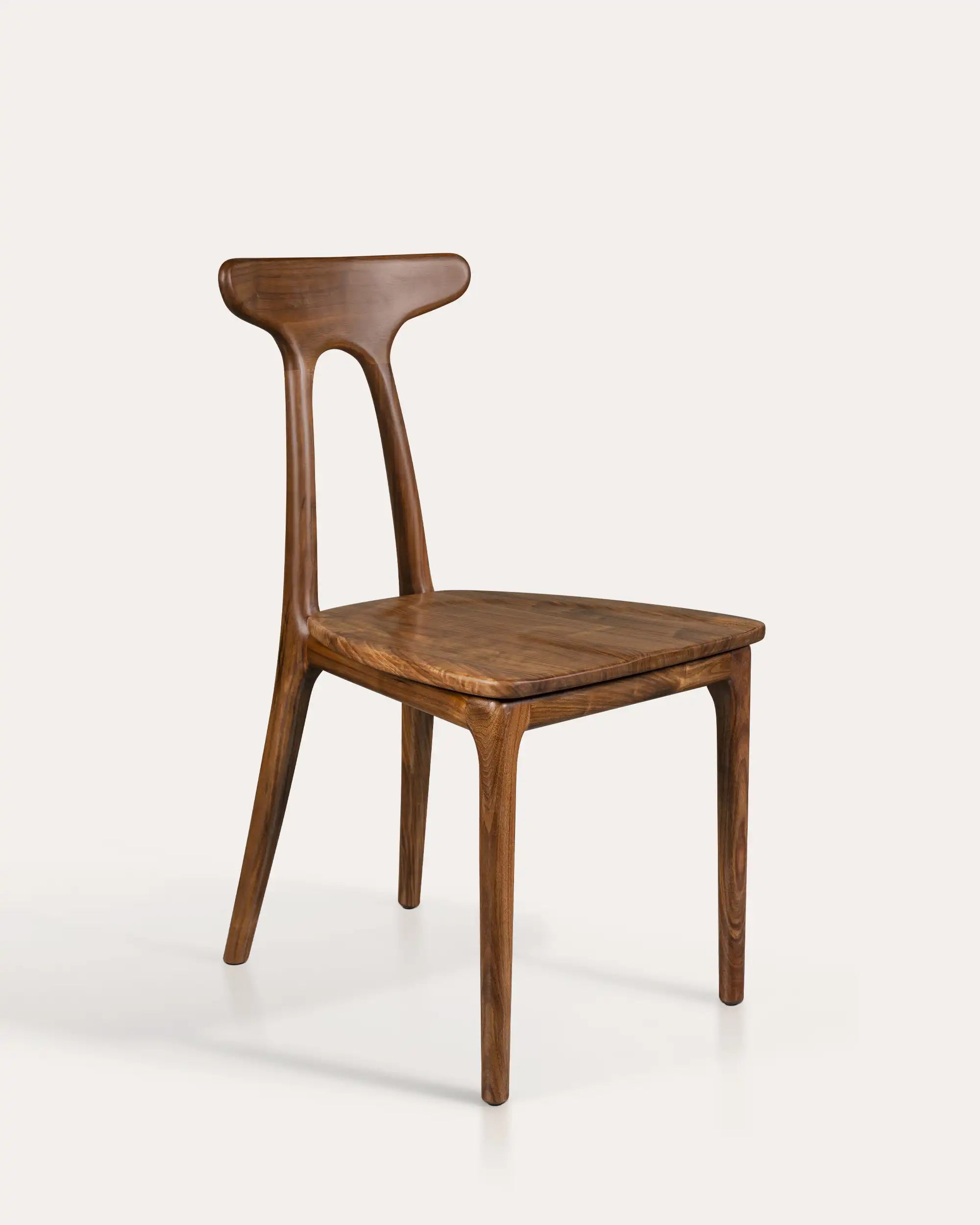 Franca Walnut T-Back Dining Chair - at KUMO HOME