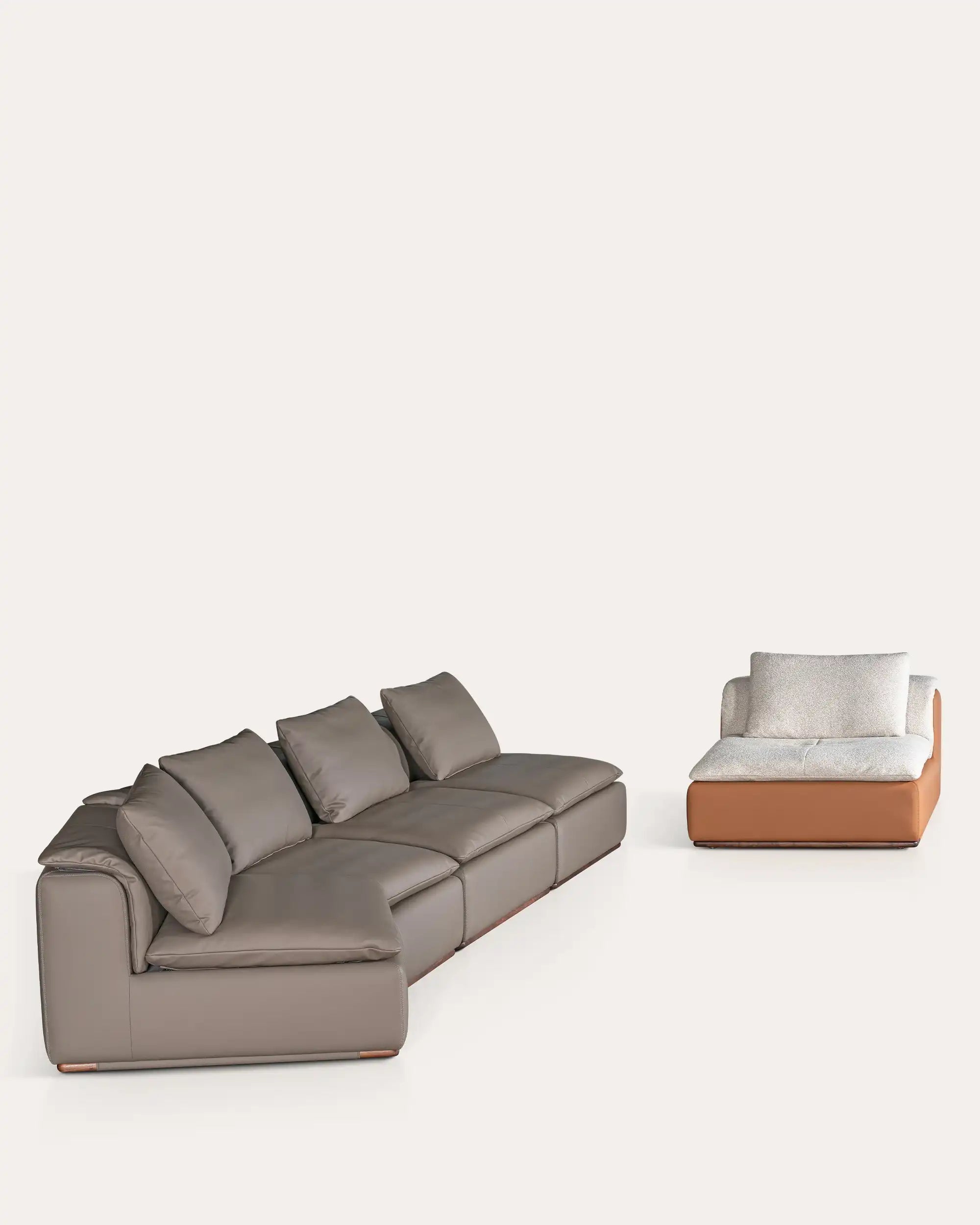 Modern Minimalist Low-Profile Modular 4 Seater Sofa | | KUMO HOME DEAL