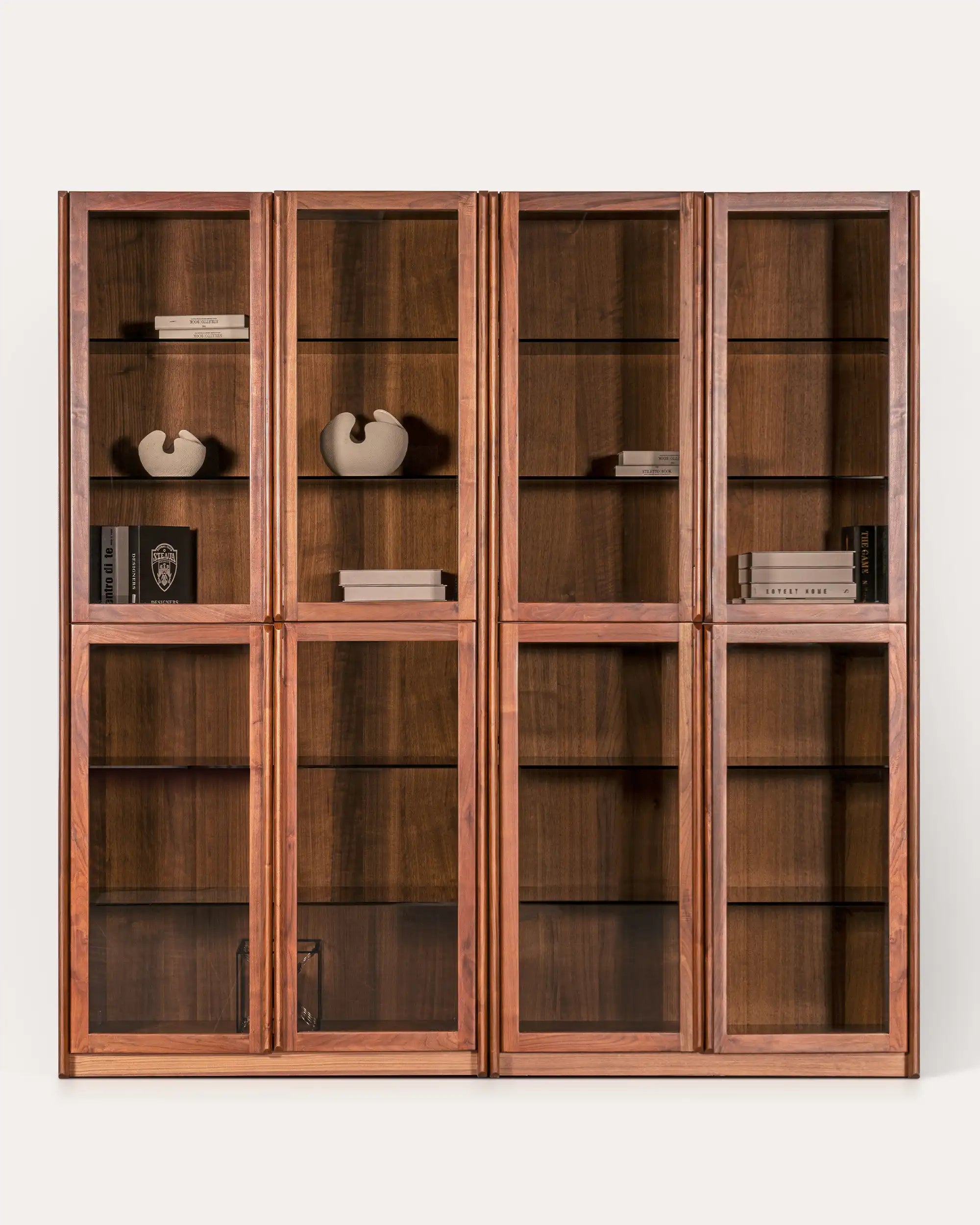 Plato Horizon Walnut & Glass Collector’s Display Cabinet | | KUMO HOME