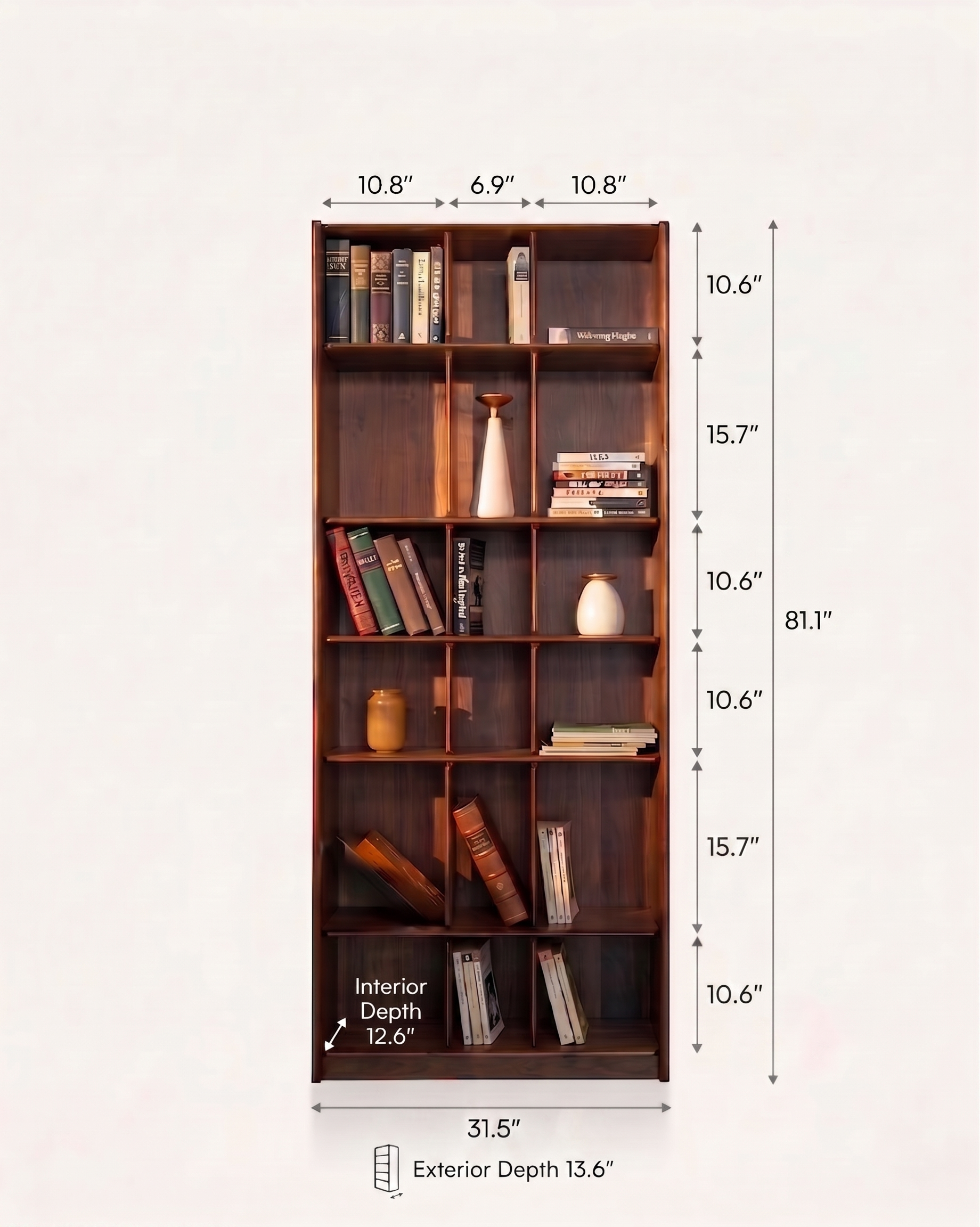 Plato Solid Wood Bookcase | Sideboard - 81" | | KUMO HOME